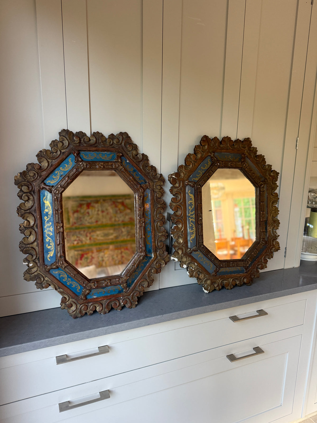 Matched Pair of Octagonal Italianate Mirrors