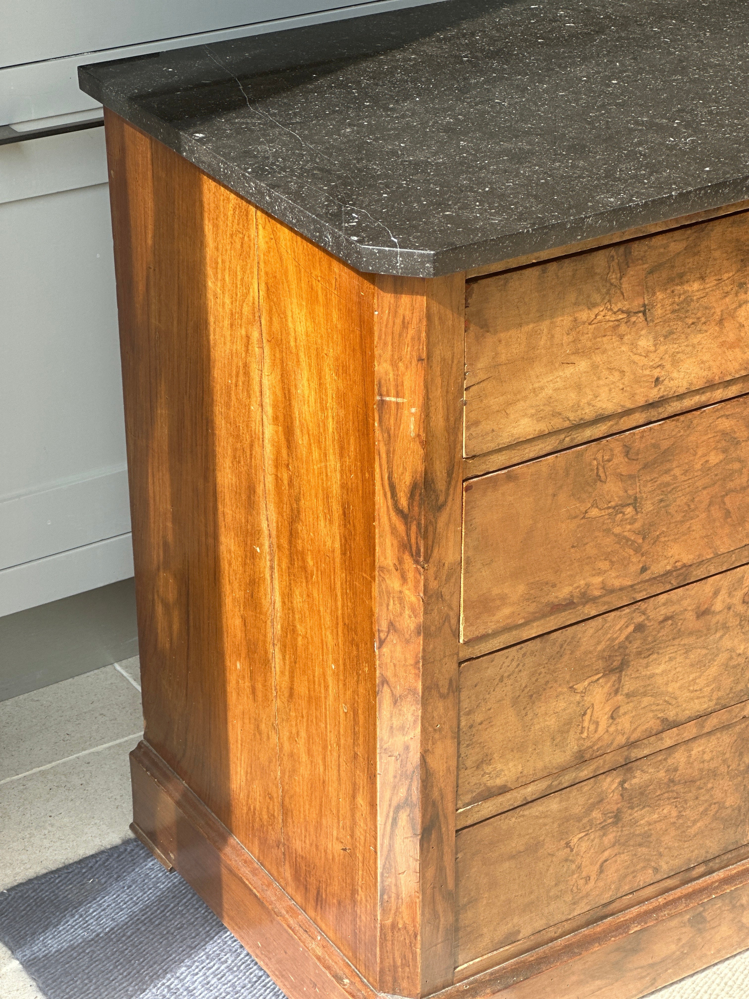Small French Bedside Commode with marble top