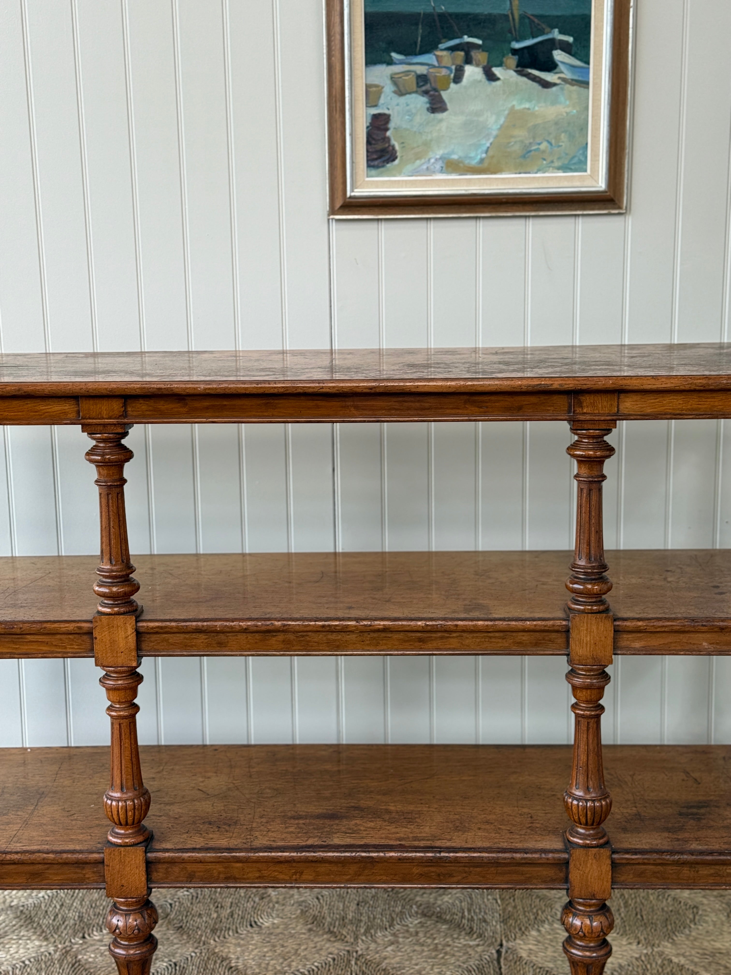 Large 19th Century Golden Oak 3 Tier Buffet