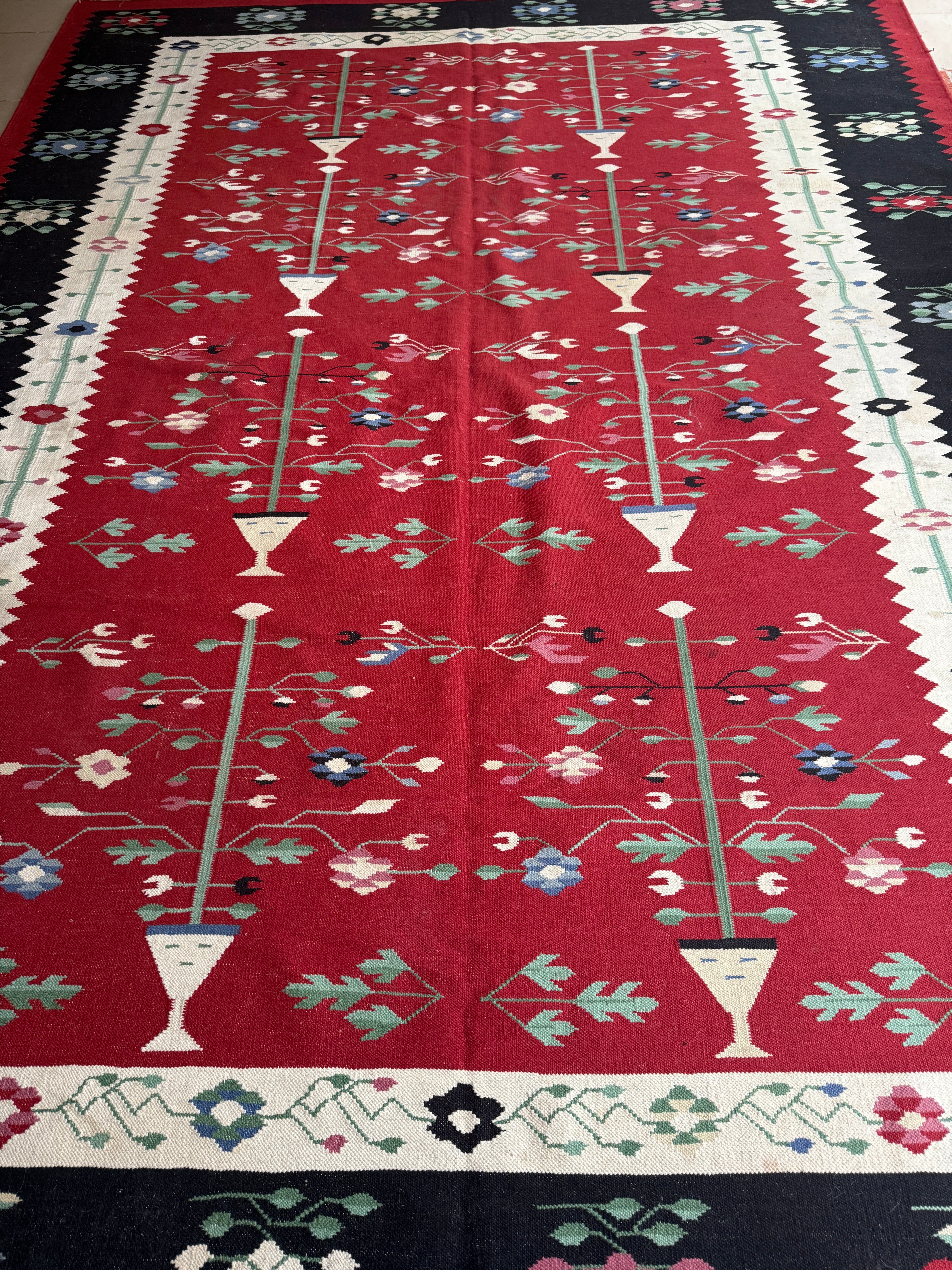 Large Vintage Balkan Sharkoy Kilim circa 1960