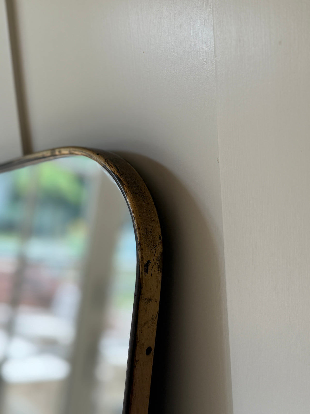 Small Italian Brass Shield Mirror