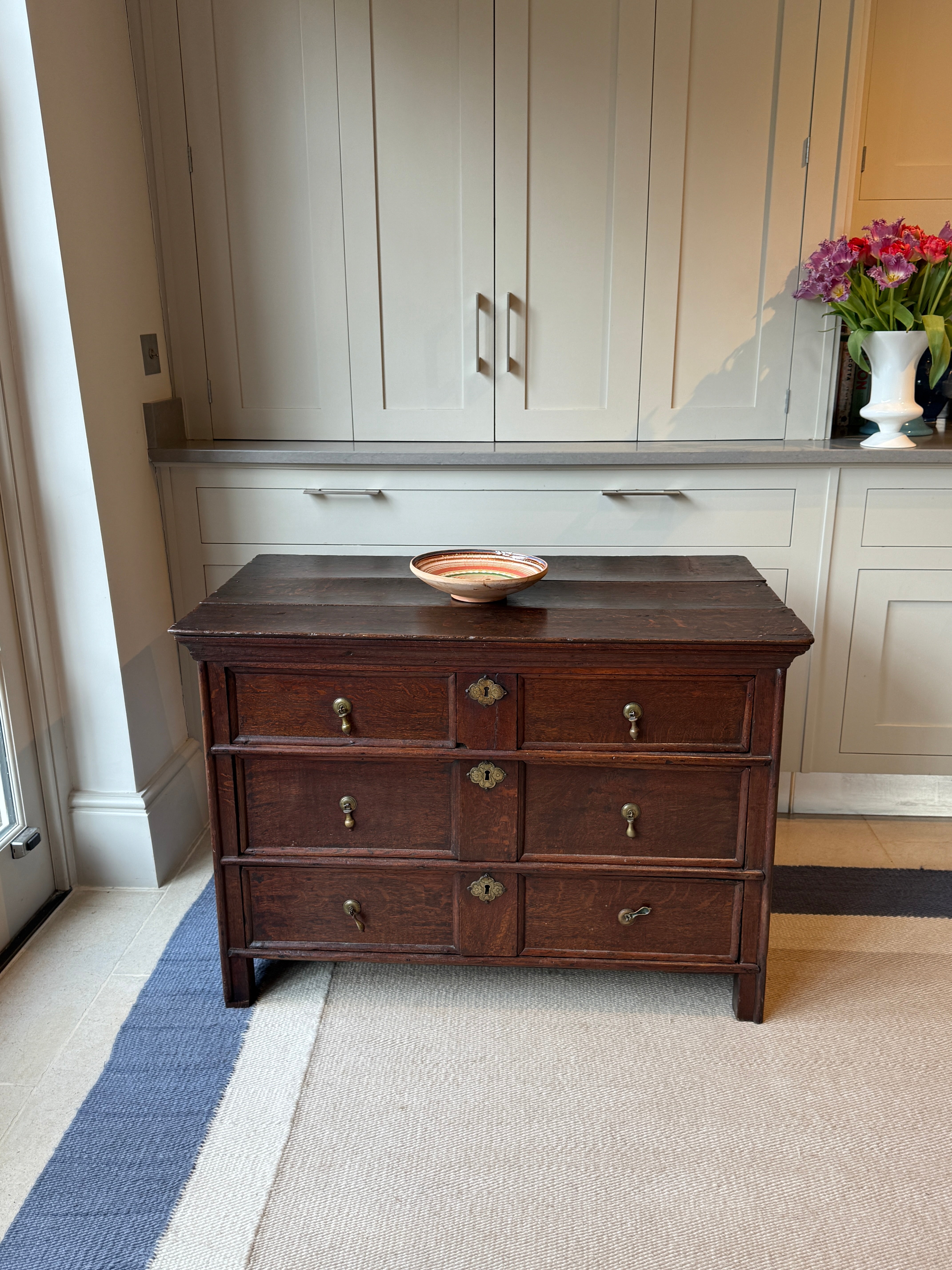 Low Oak Chest of drawers
