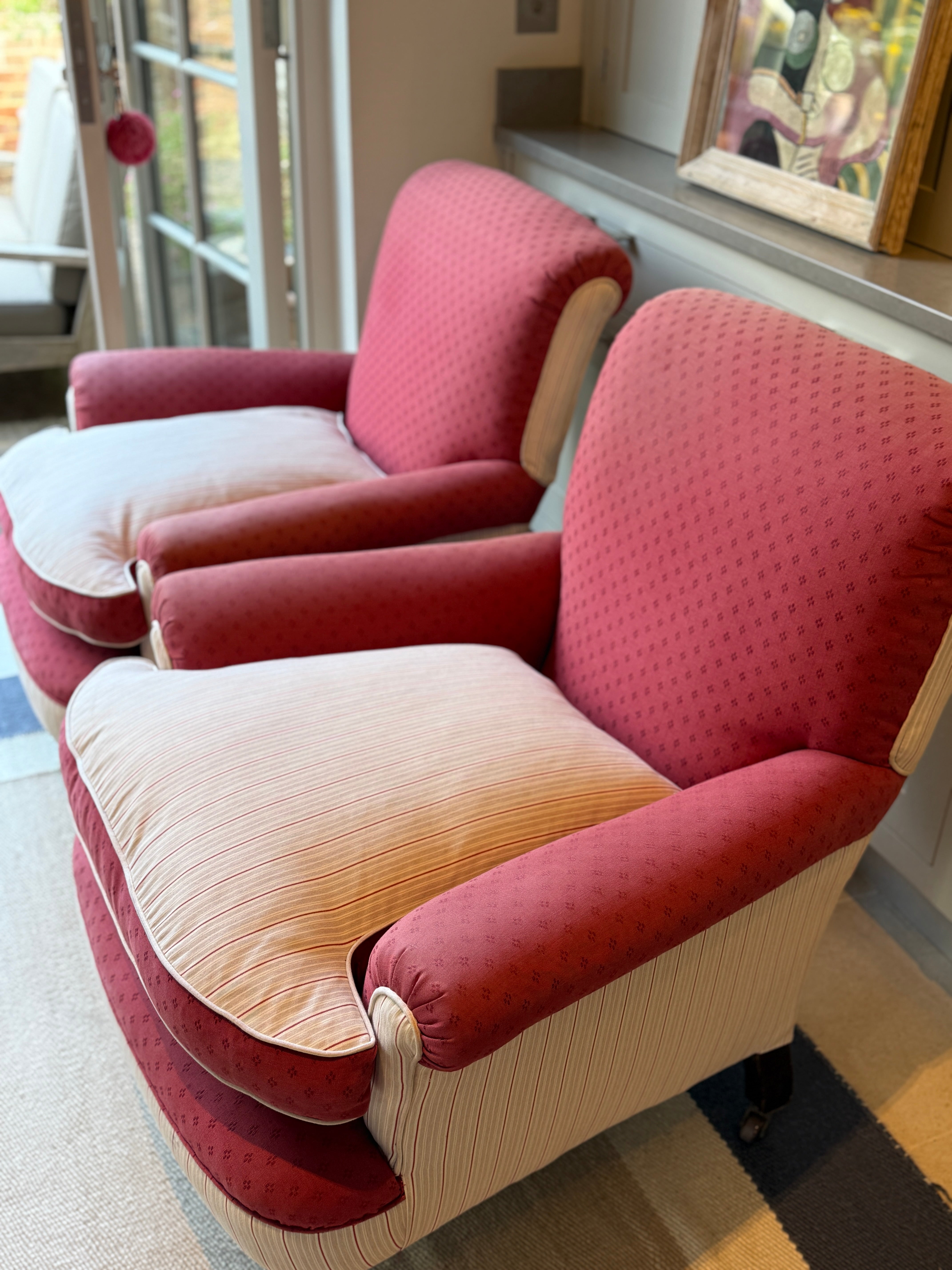 Pair of Late C19th English Country House Armchairs