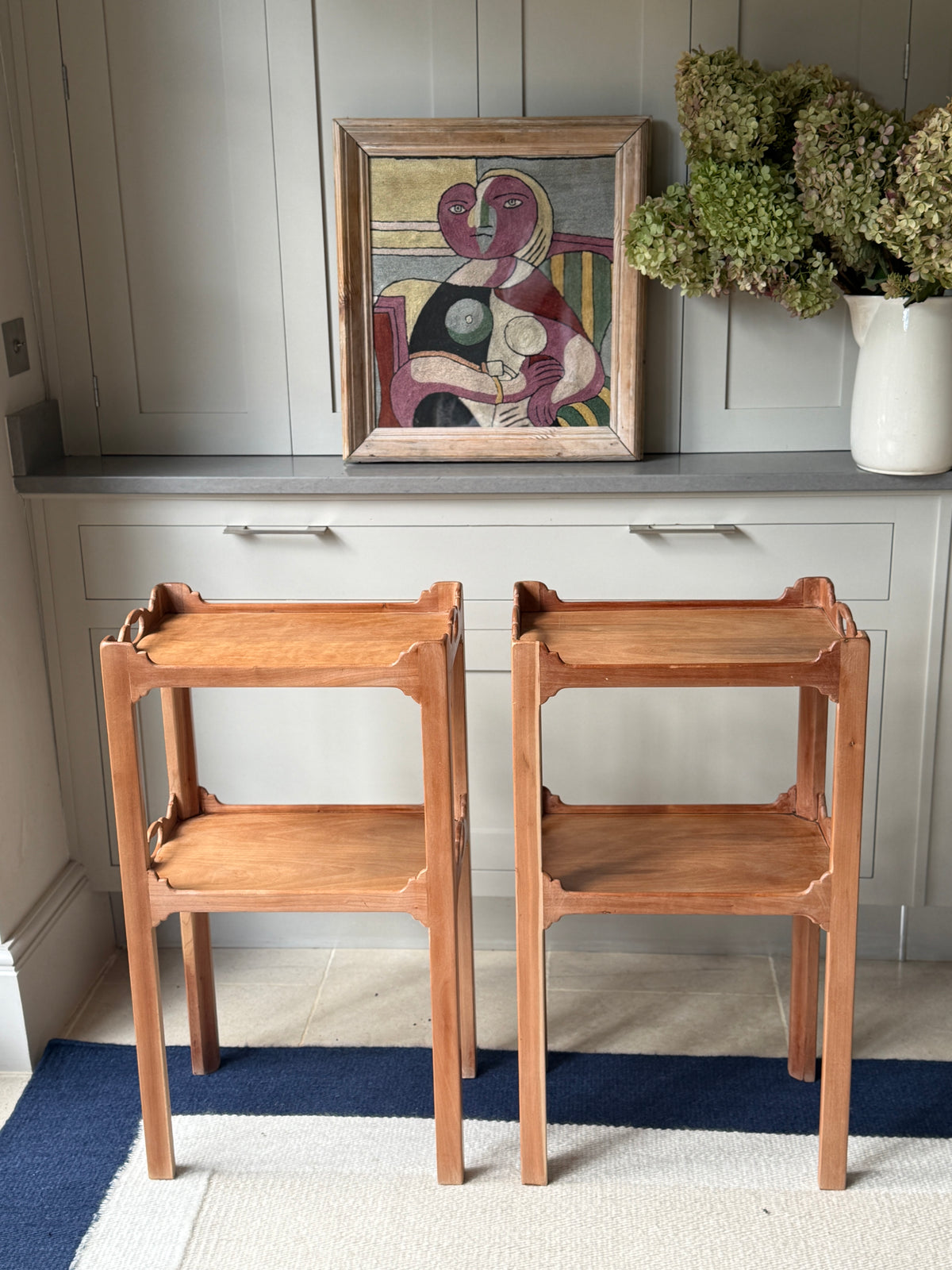 Pair of Mahogany Two-Tier Tray-Top Occasional Tables, Early 20th Century