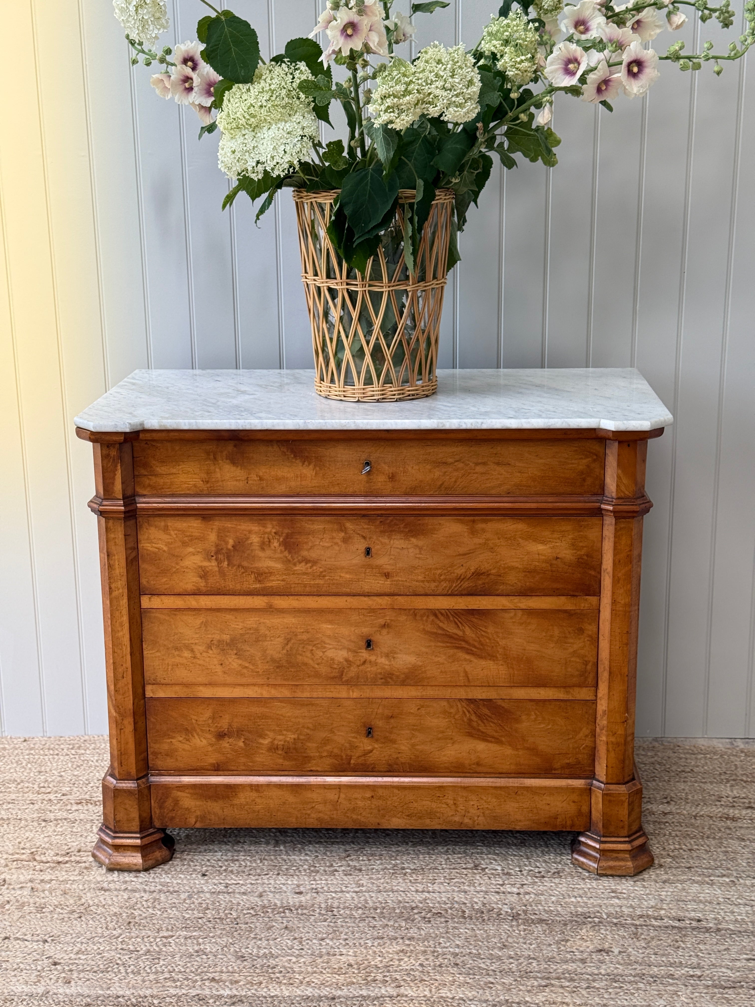 French Louis Philippe Burr Ash Commode