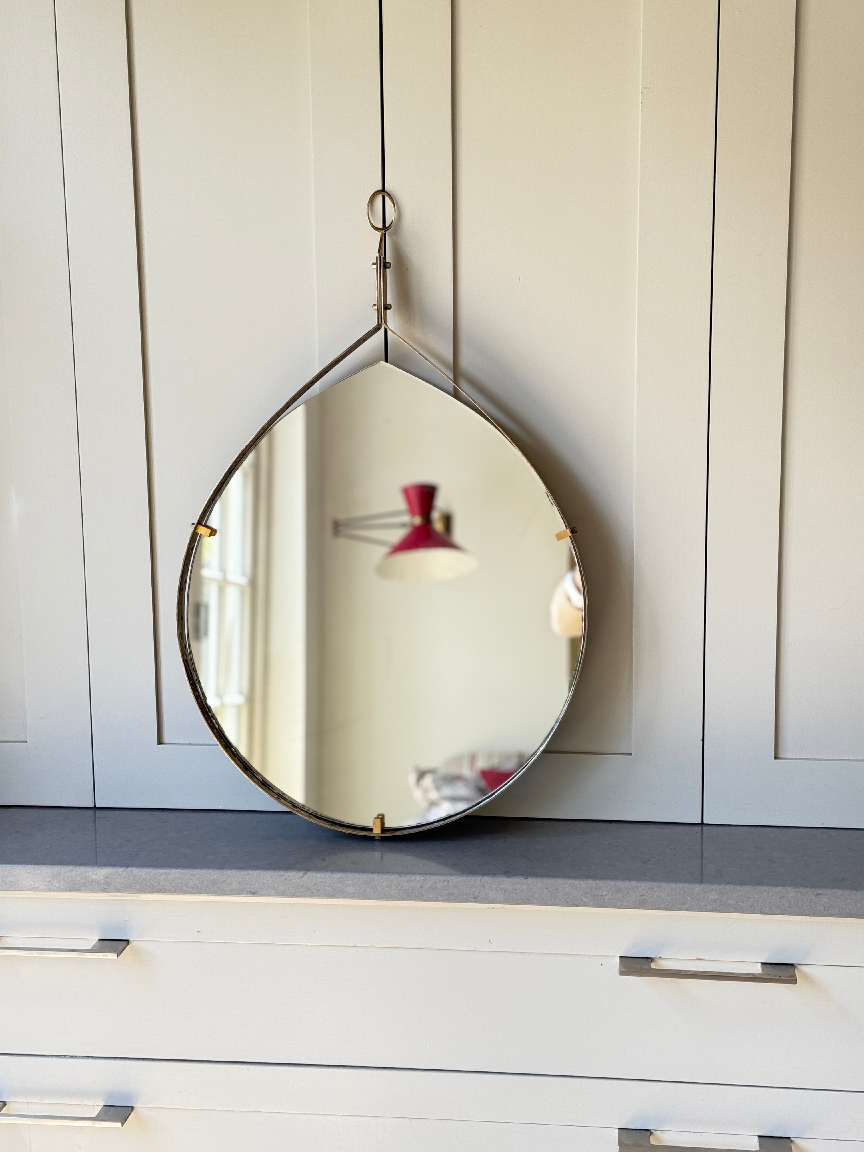 Brass Italian Tear Drop Mirror