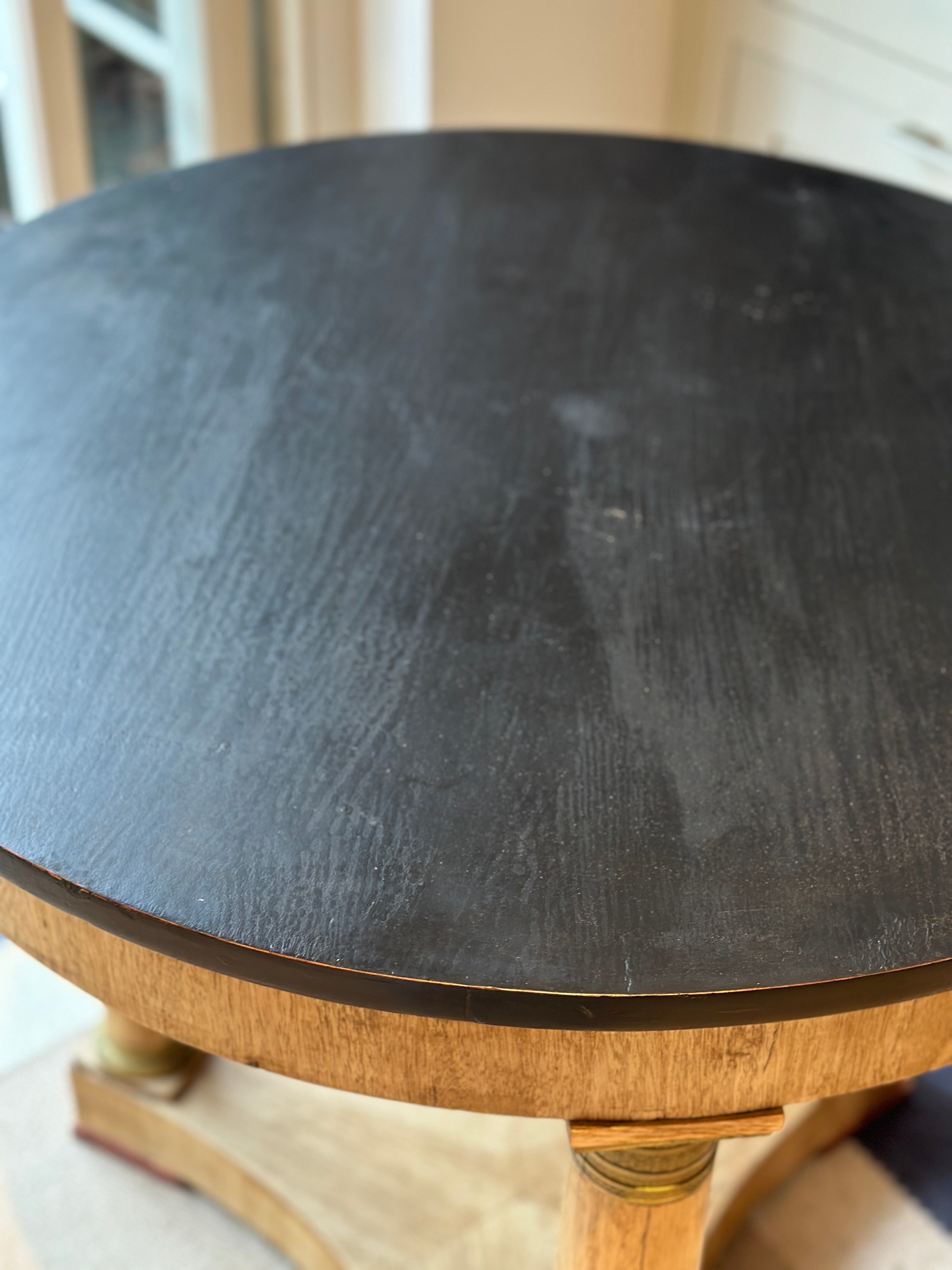 Pale Oak Gueridon with Wooden Top