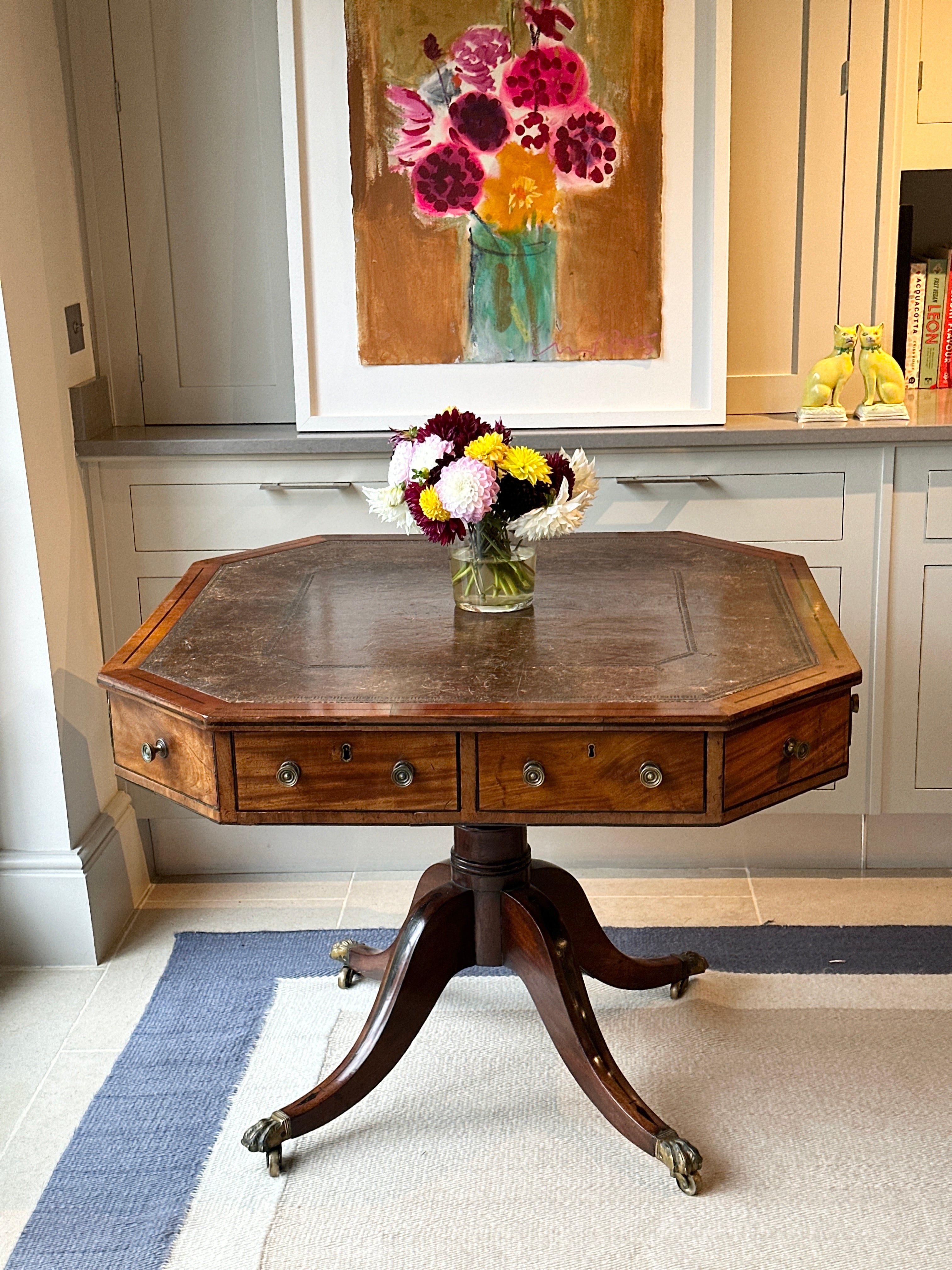 19th Century Octagonal Drum Table