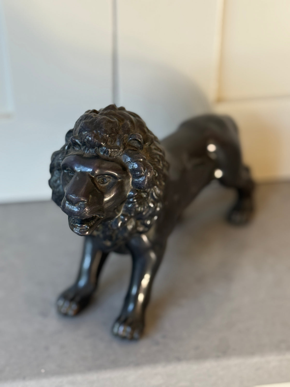 Patinated Metal Model Lion