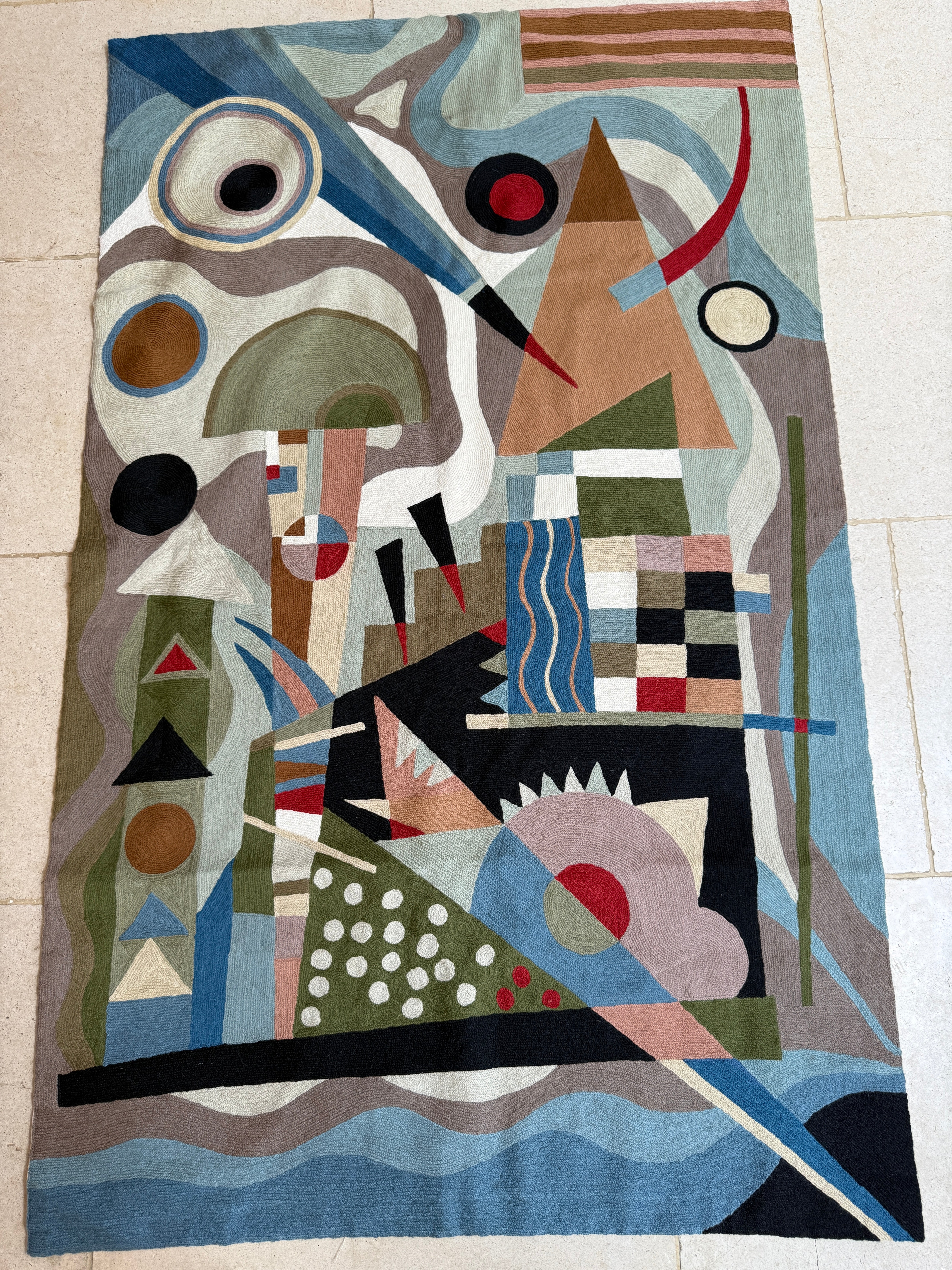 Polychrome Abstract Needlepoint Wallhanging