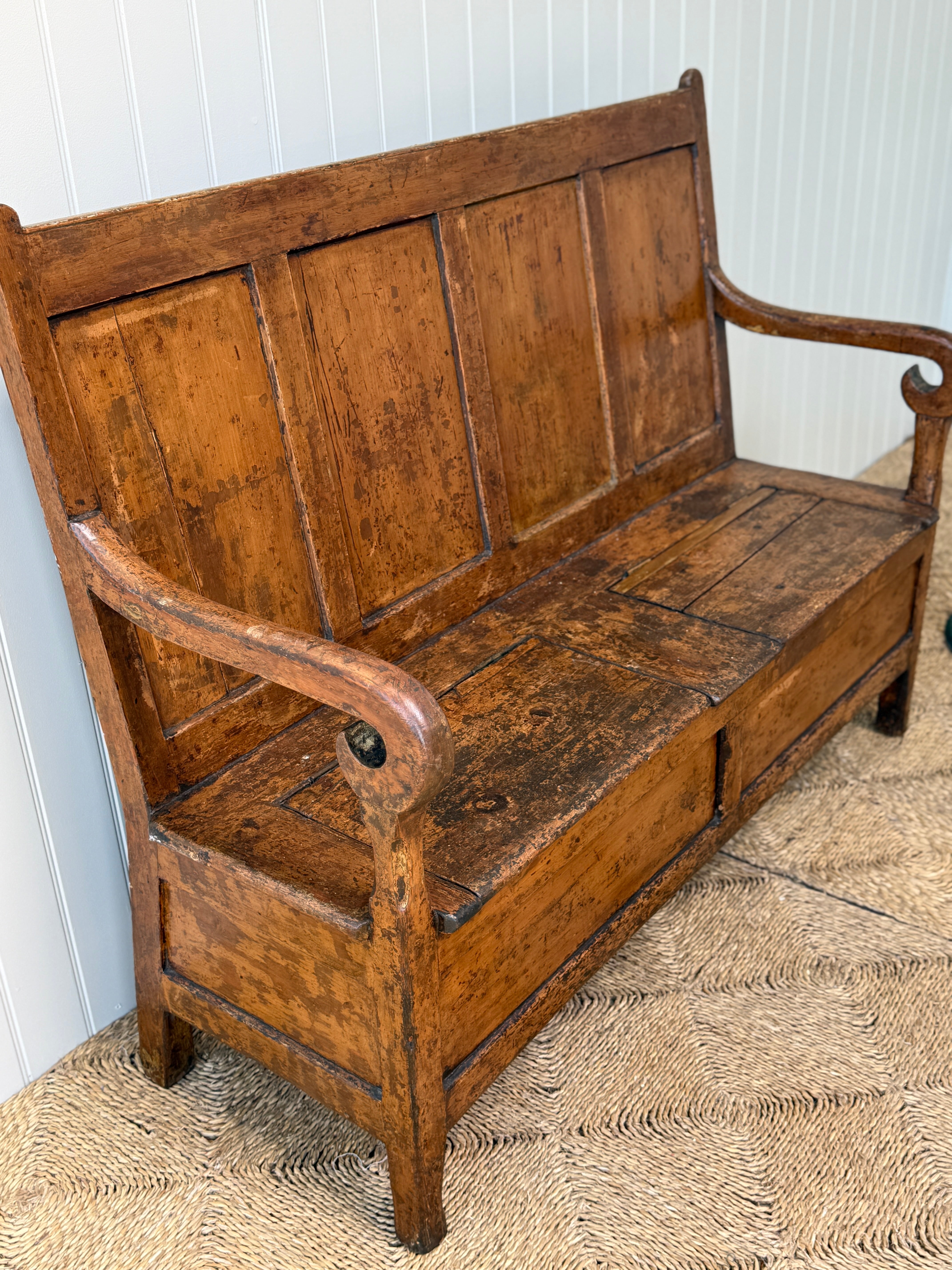 Early 19th Century Irish Painted Settle