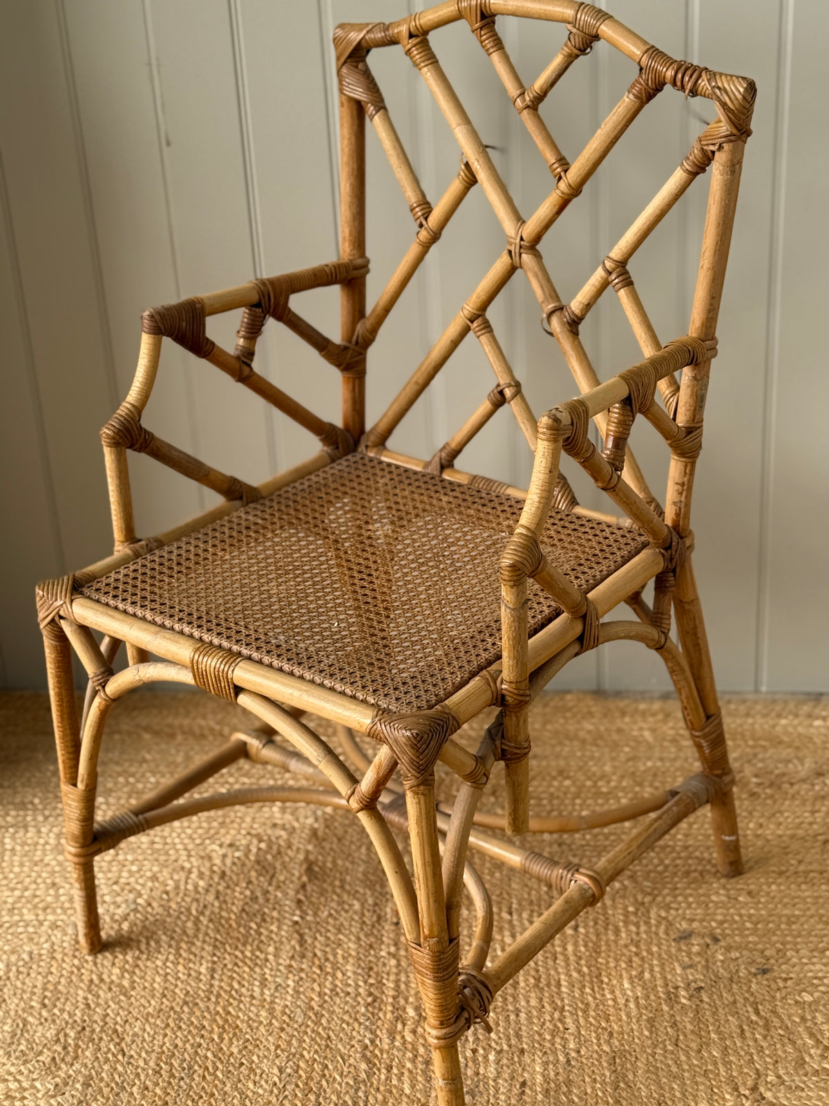 Single Chippendale- Style Cane Chair