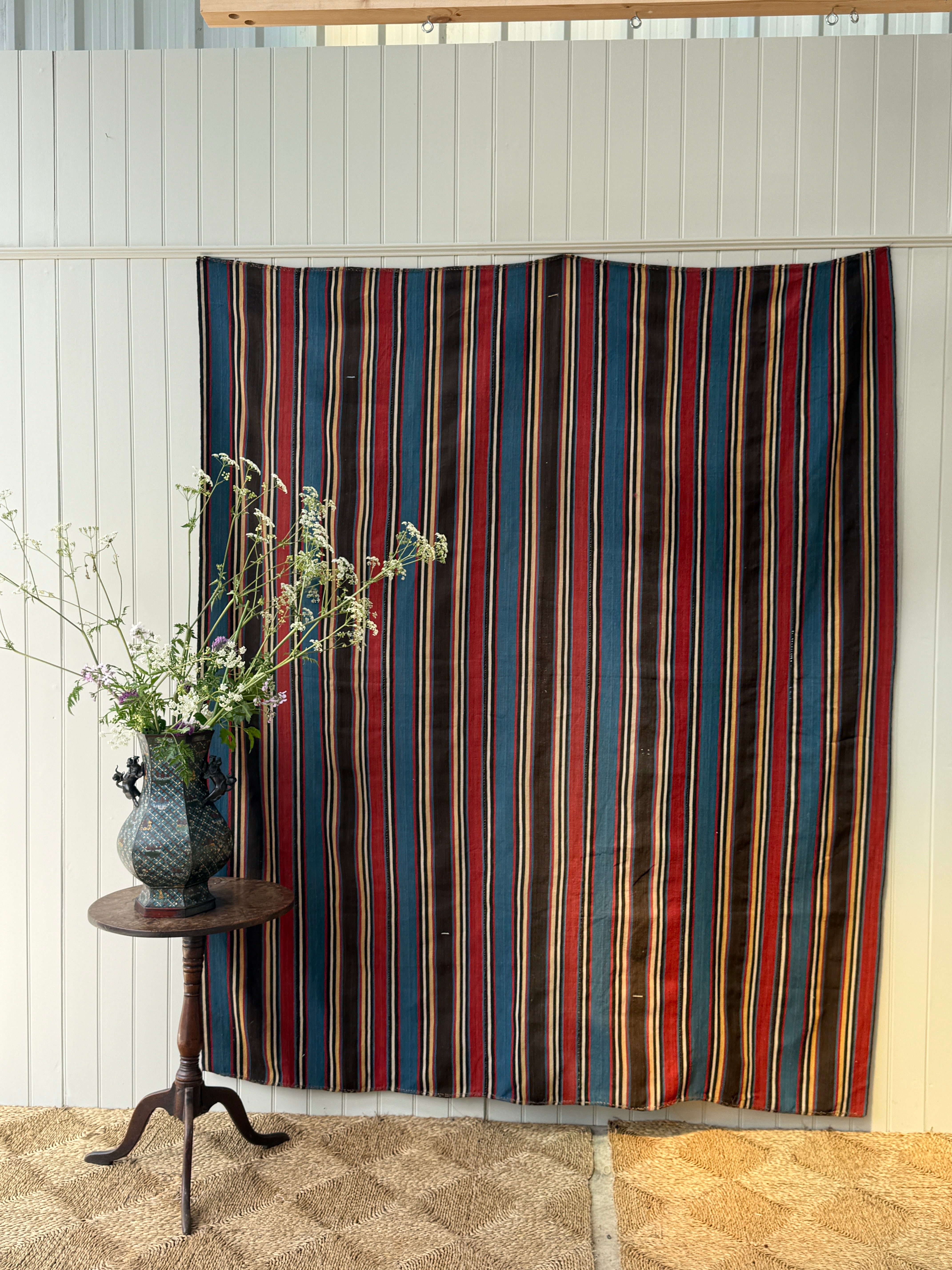 Polychrome Striped Antique Jajim from Azerbaijan