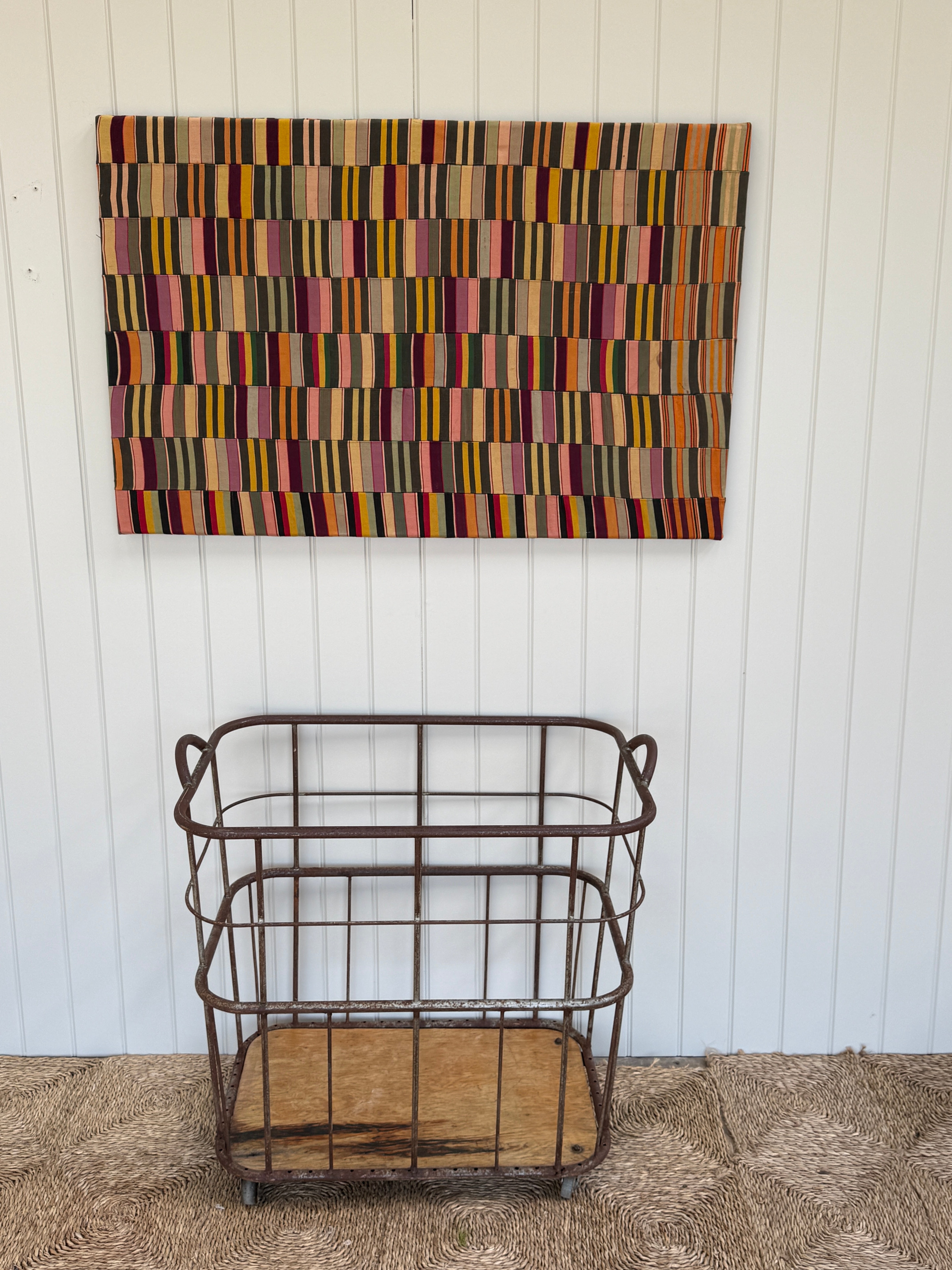 French Metal Baguette Trolley with Wooden Base