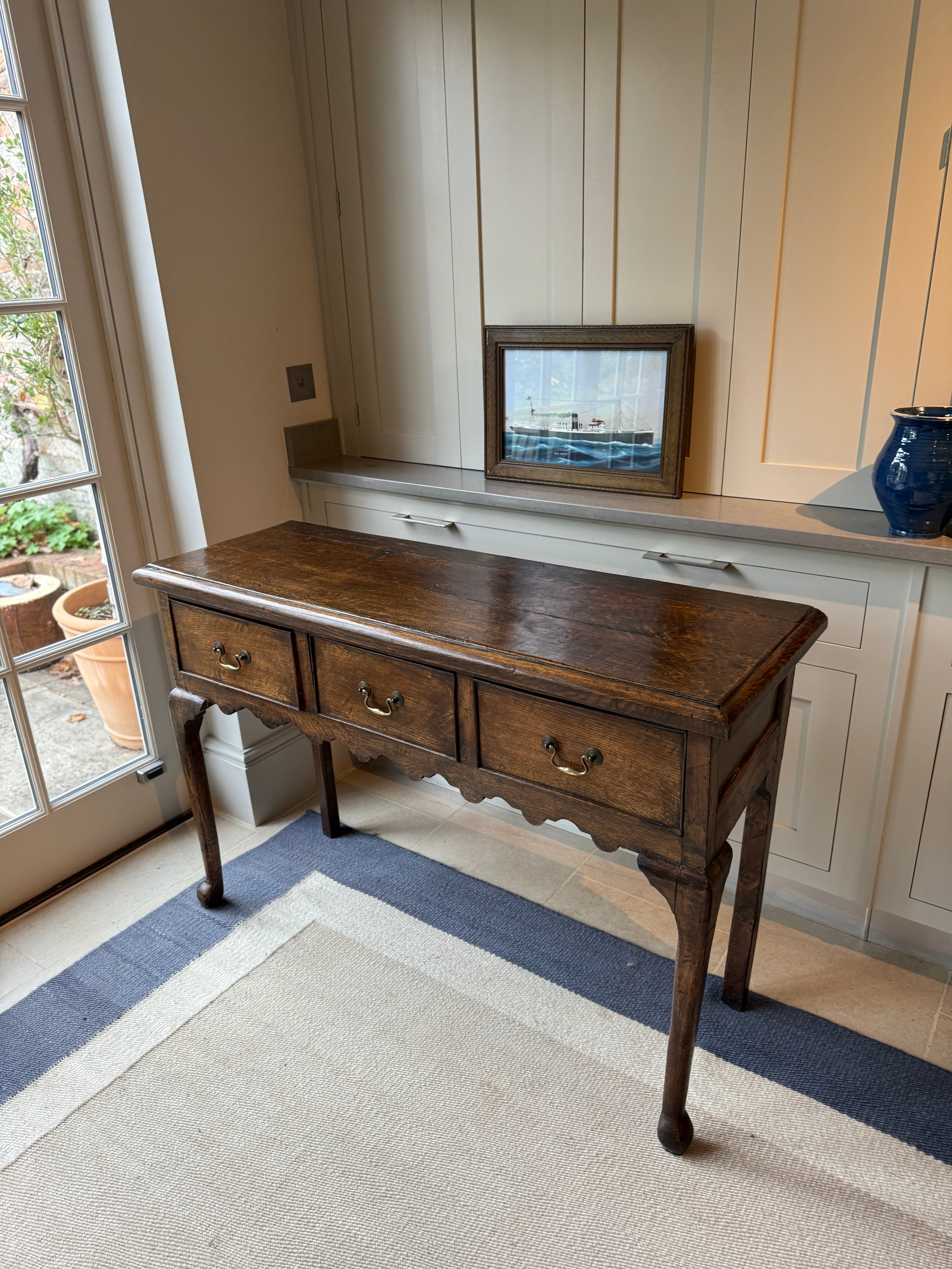 18th Century Oak Console with 3 large Drawers