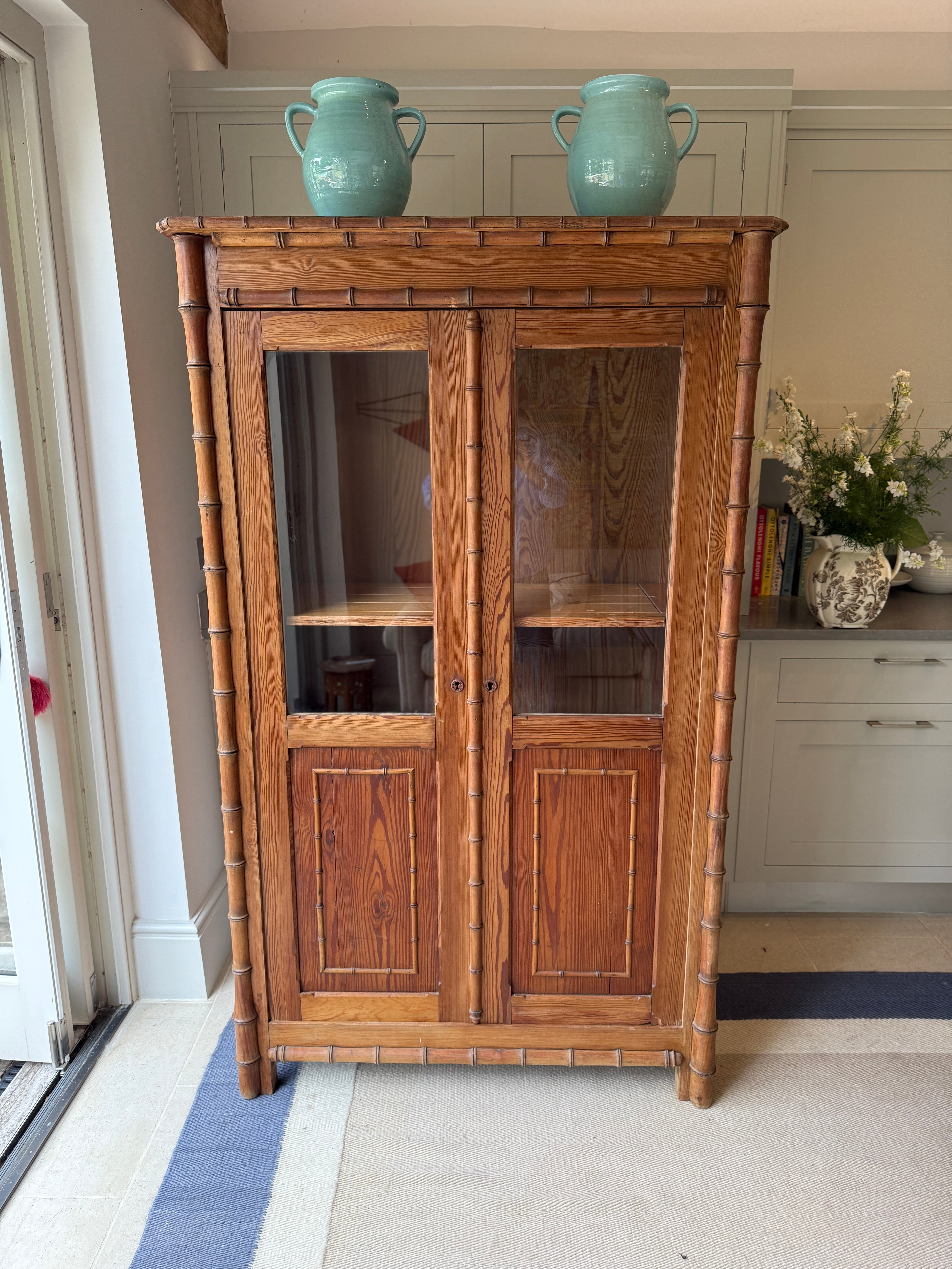 French Faux Bamboo Armoire