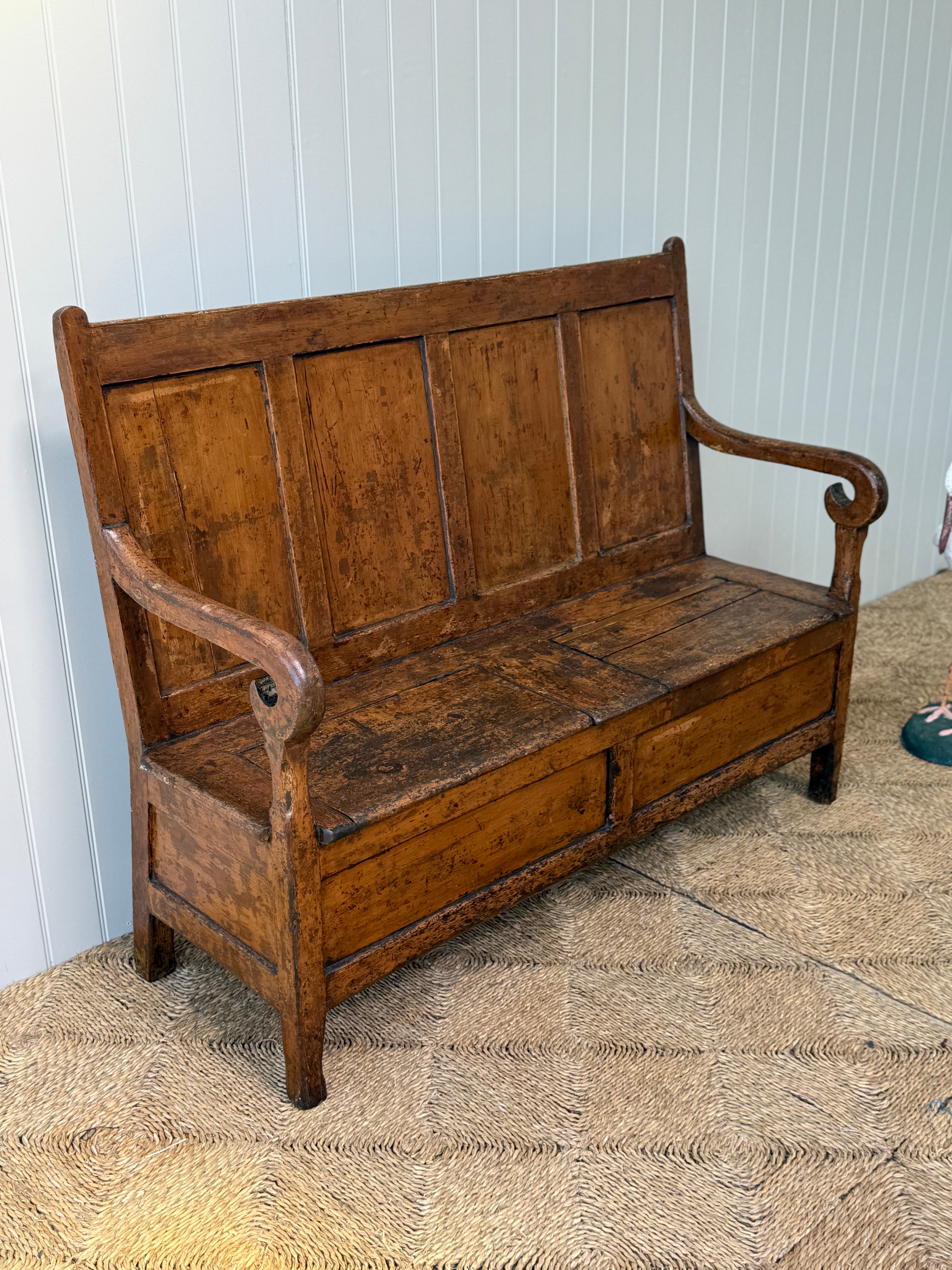 Early 19th Century Irish Painted Settle
