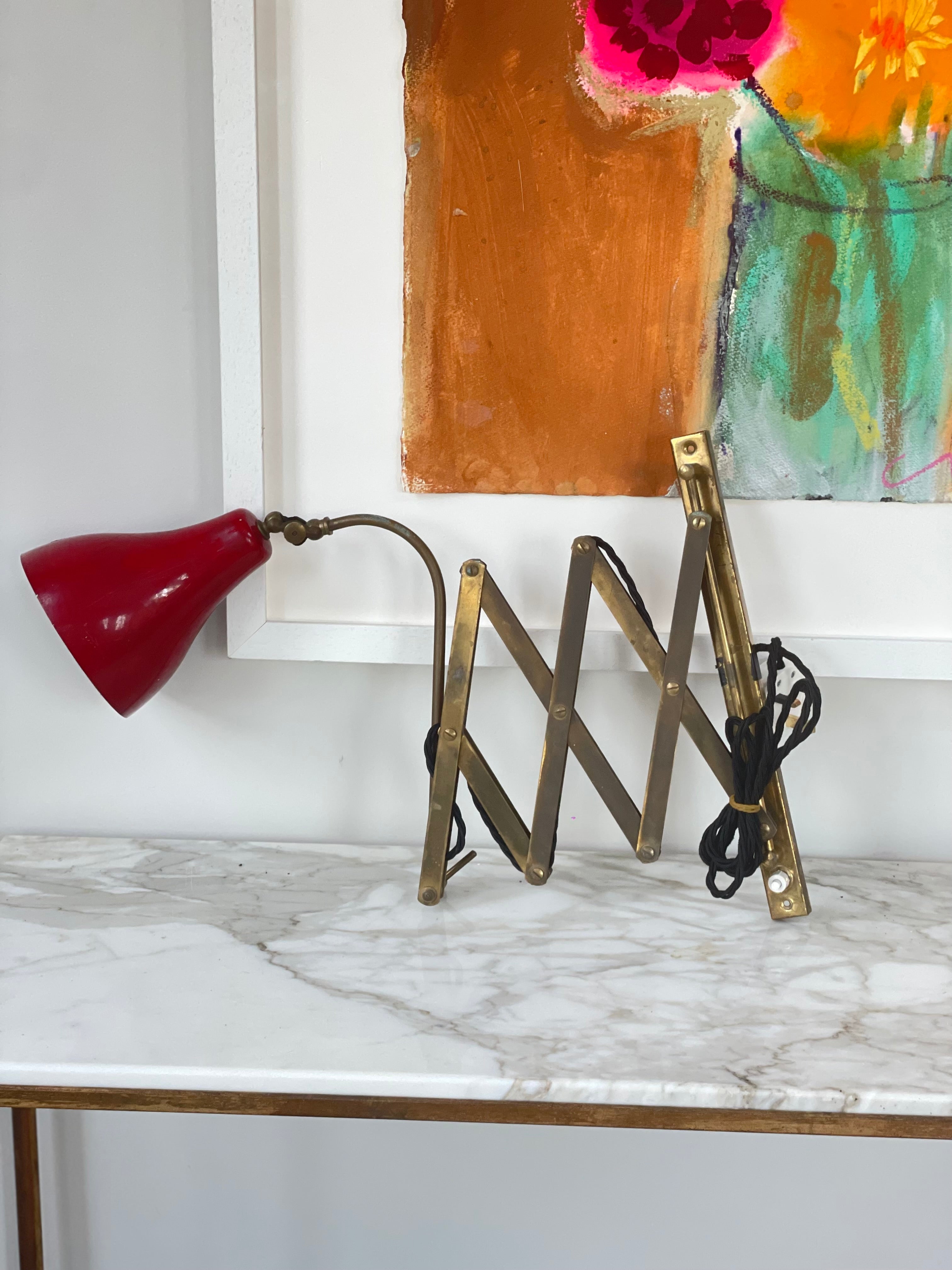 DF-Red Zigzag 50s Italian Wall Light