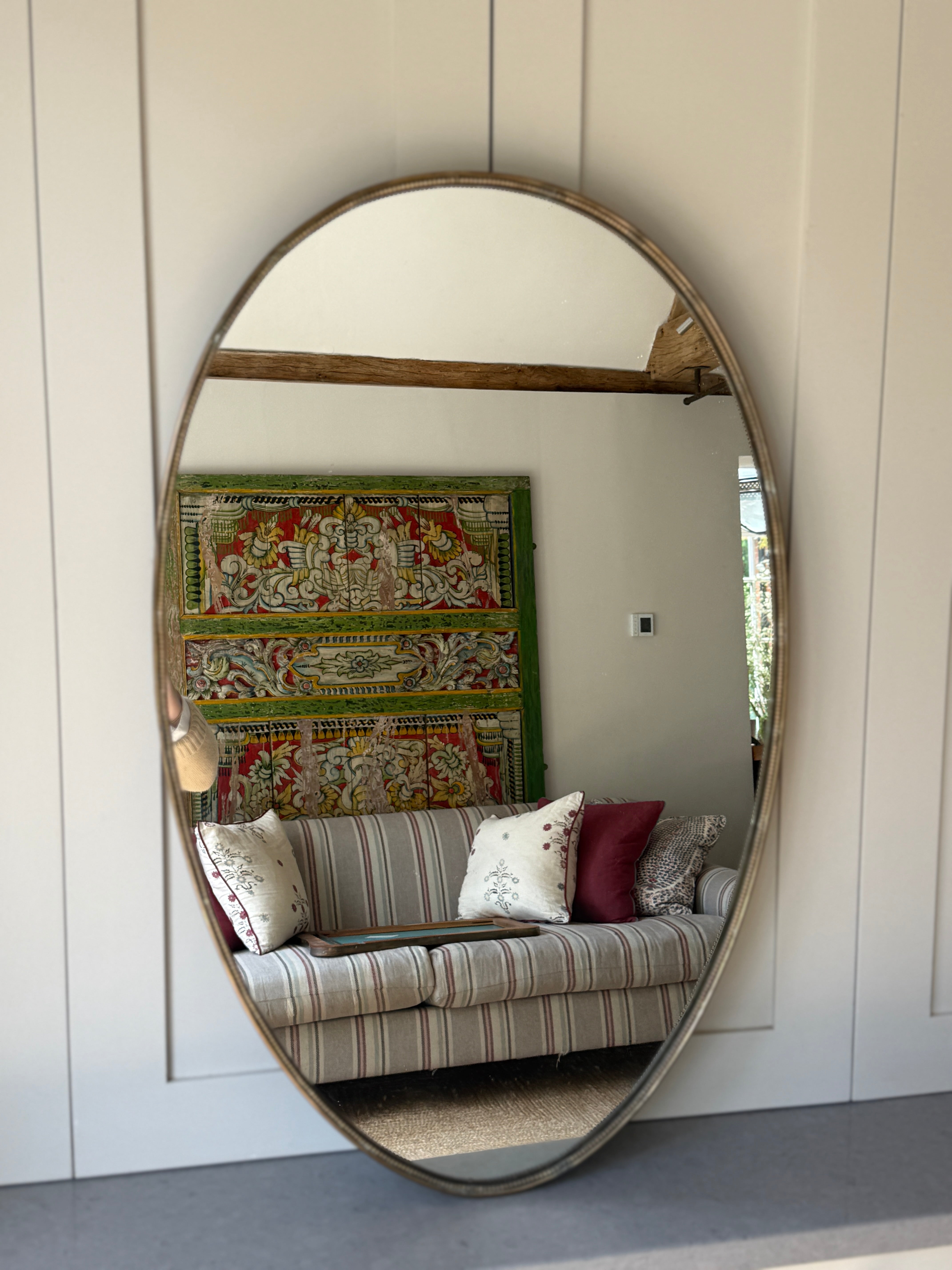 Italian Brass Oval Mirror (79x51cm)