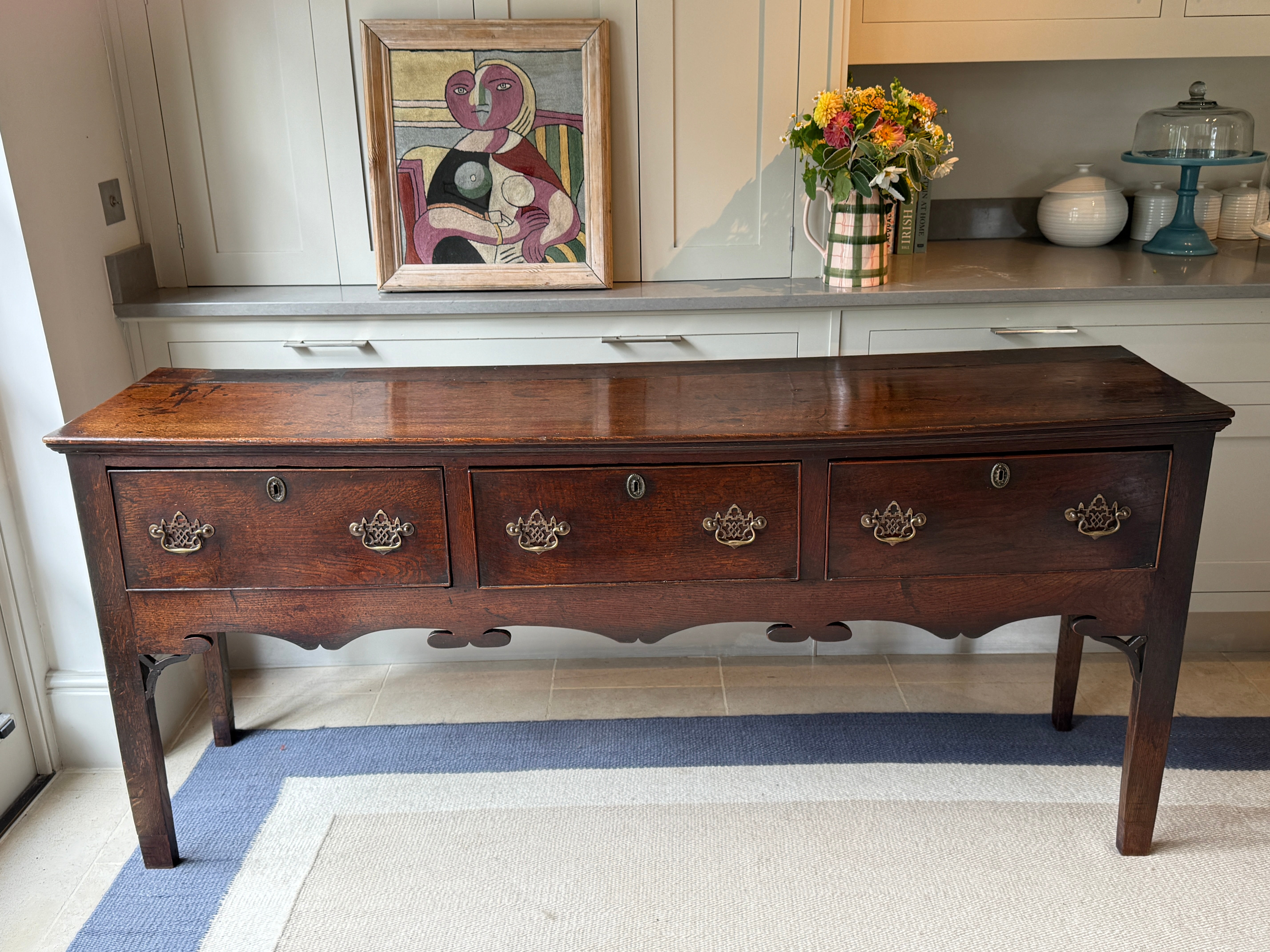 C18th Oak Dresser Base