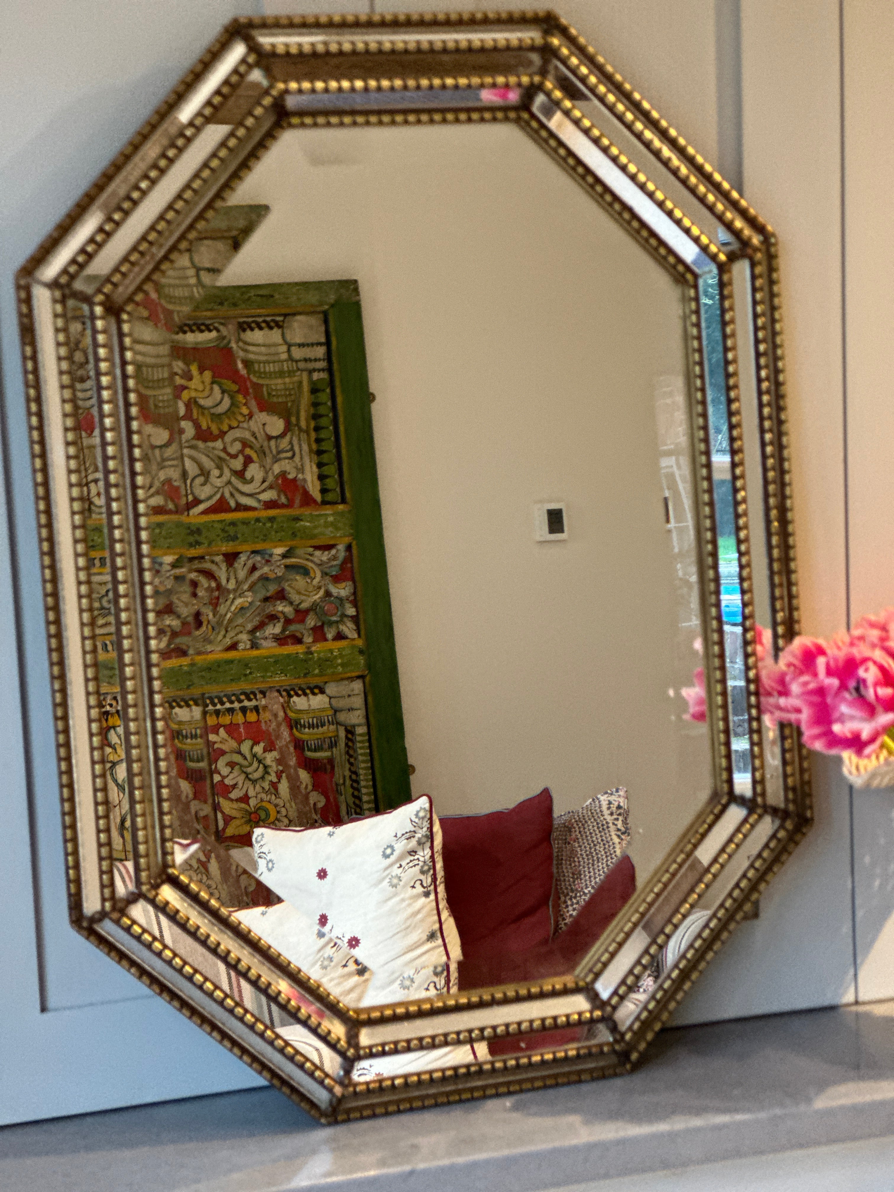 Early 20th Century Brass Cushion Mirror