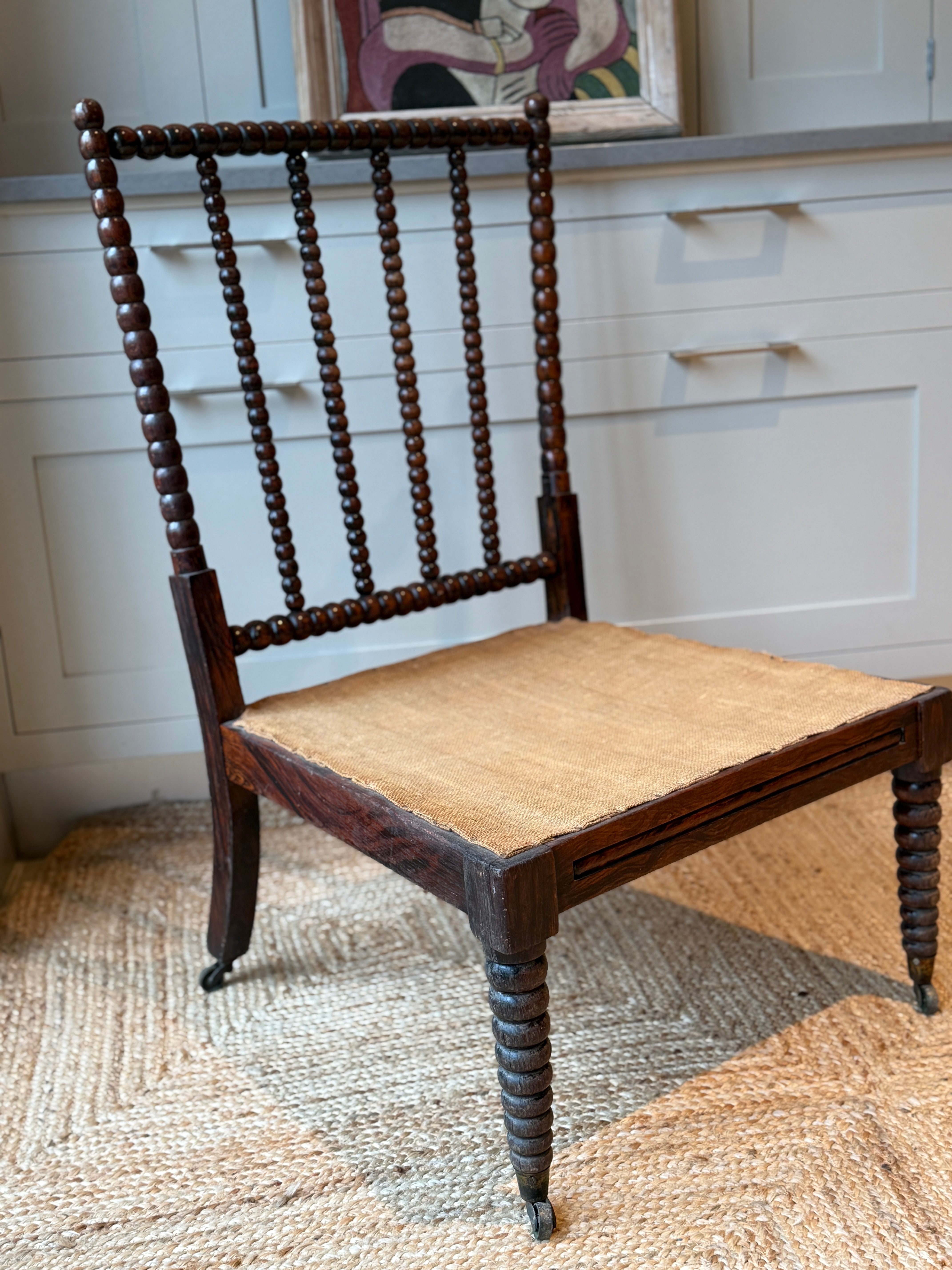 19th Century Bobbin slipper Chair