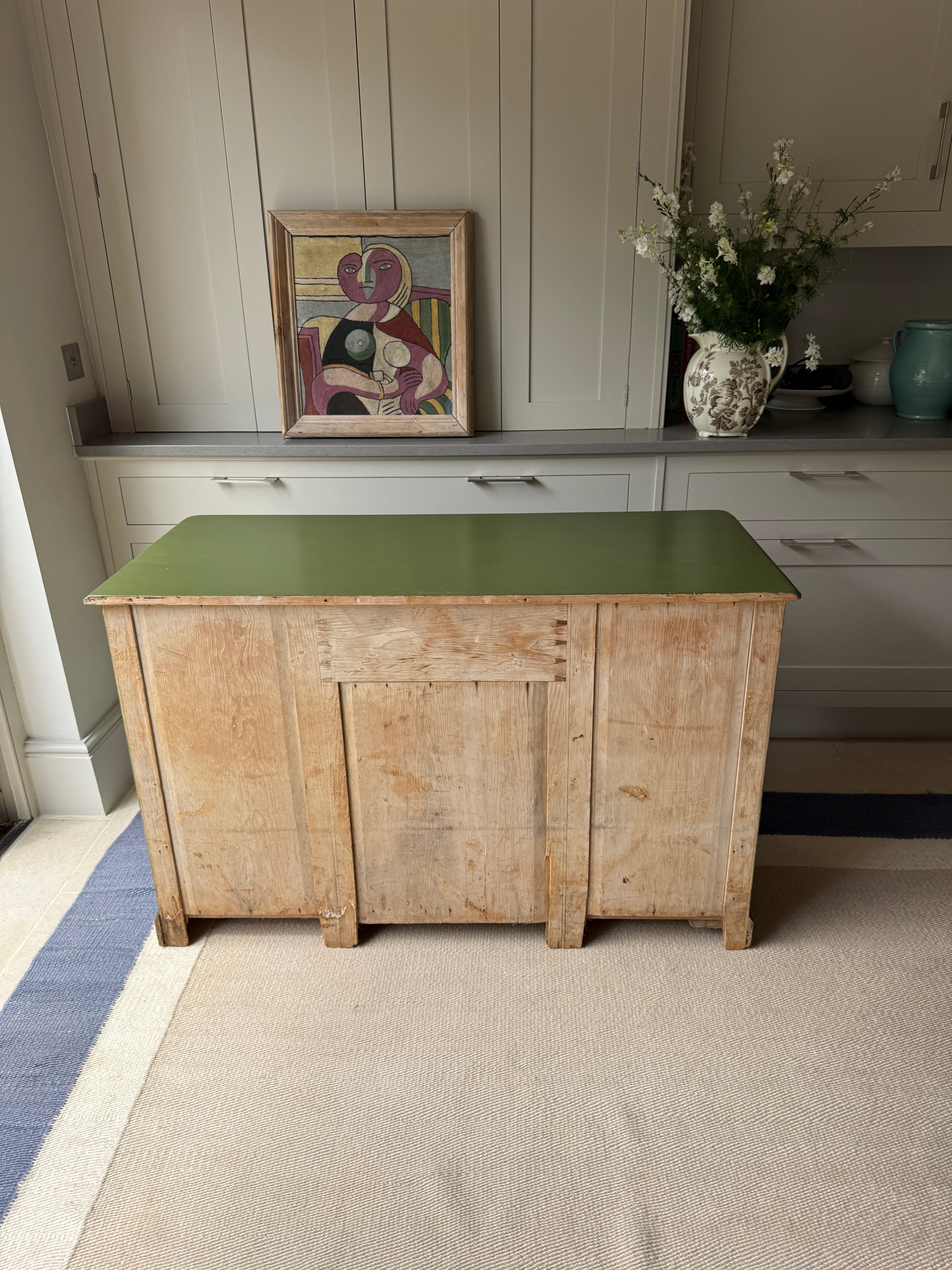 Painted Pine Dresser Base in Olive Colour by Little Greene