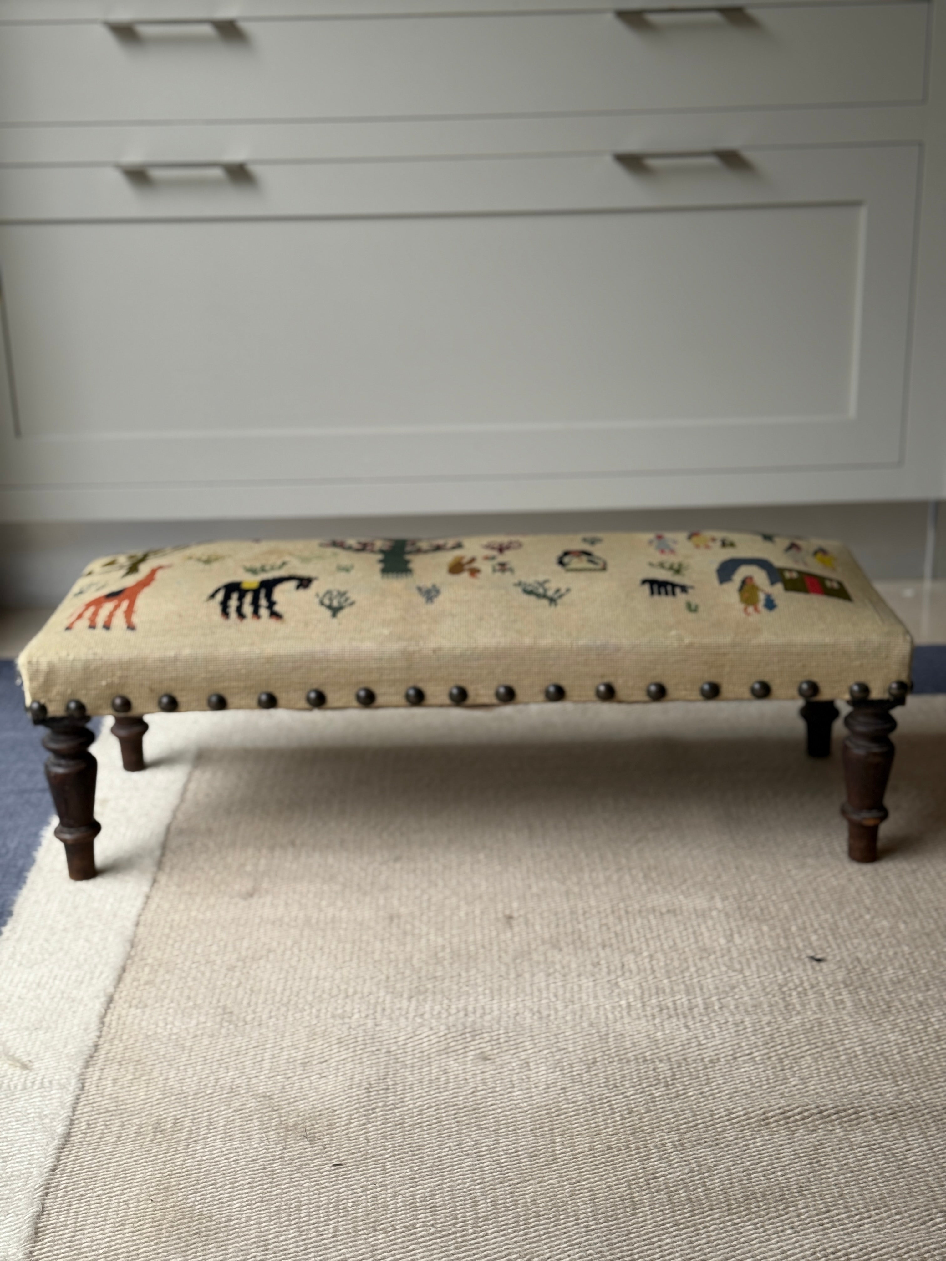 French Needlepoint Footstool
