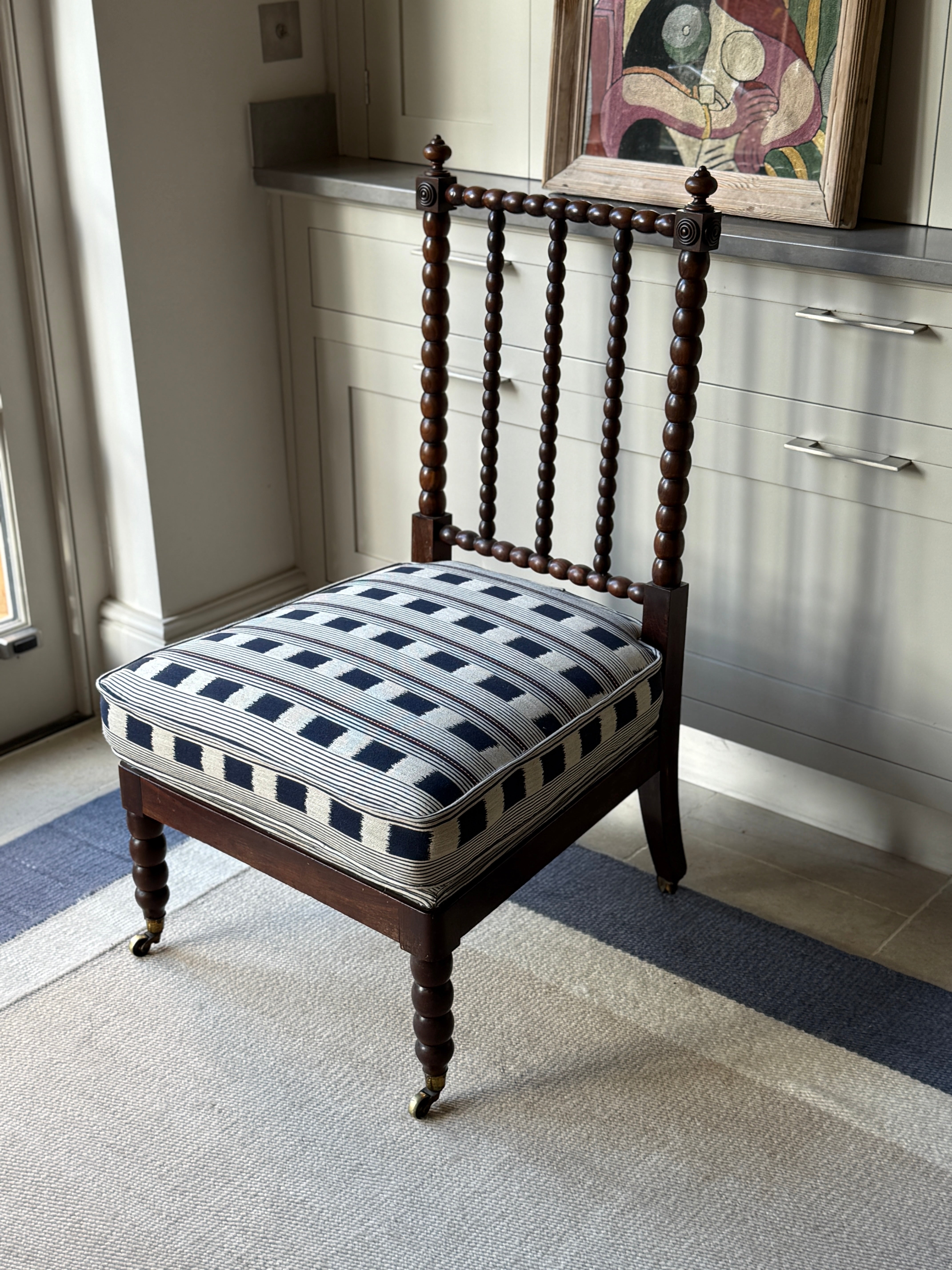 Regency Bobbin Chair in Lost & Found Navy
