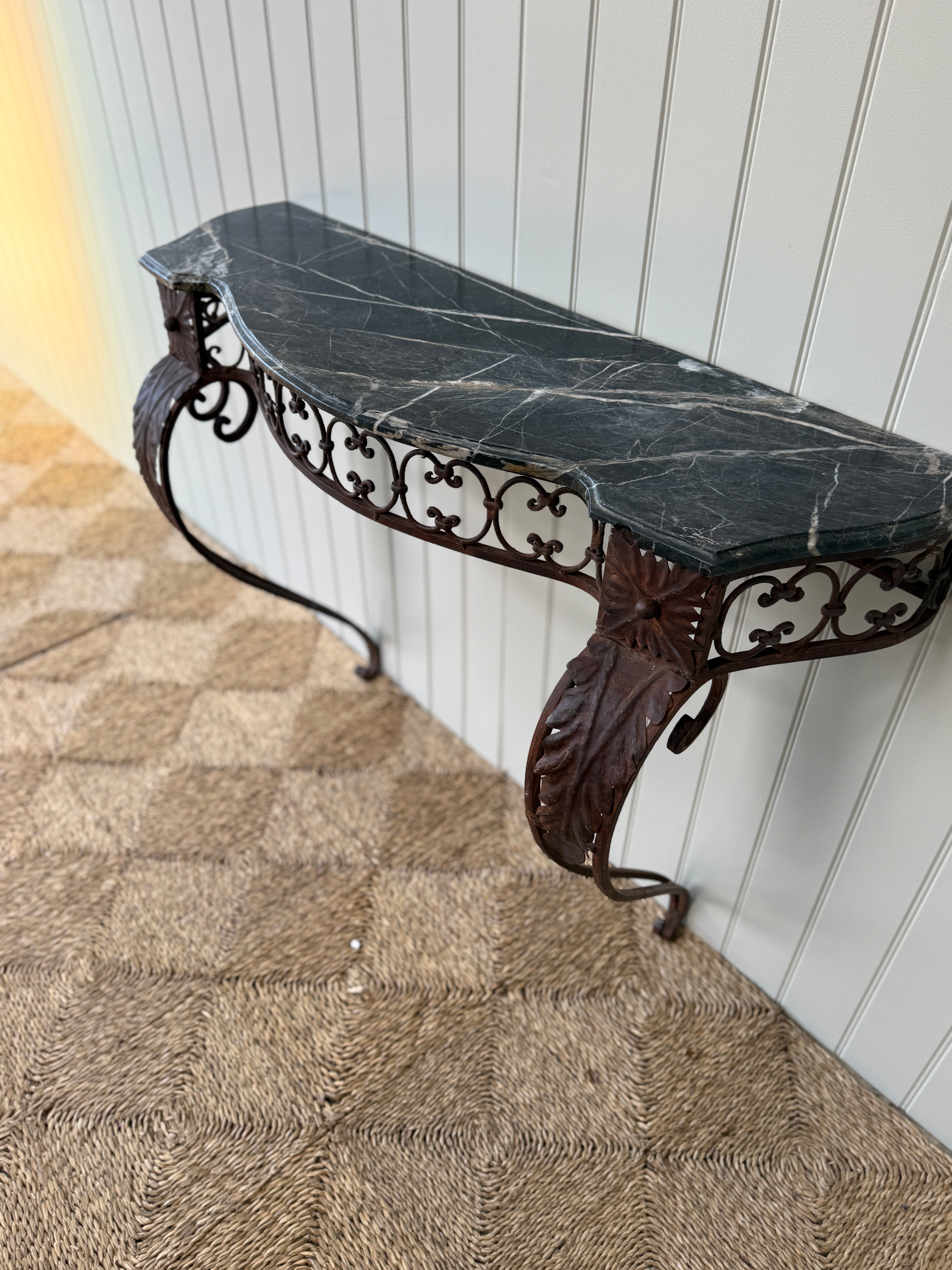 French Marble Topped Wall Console