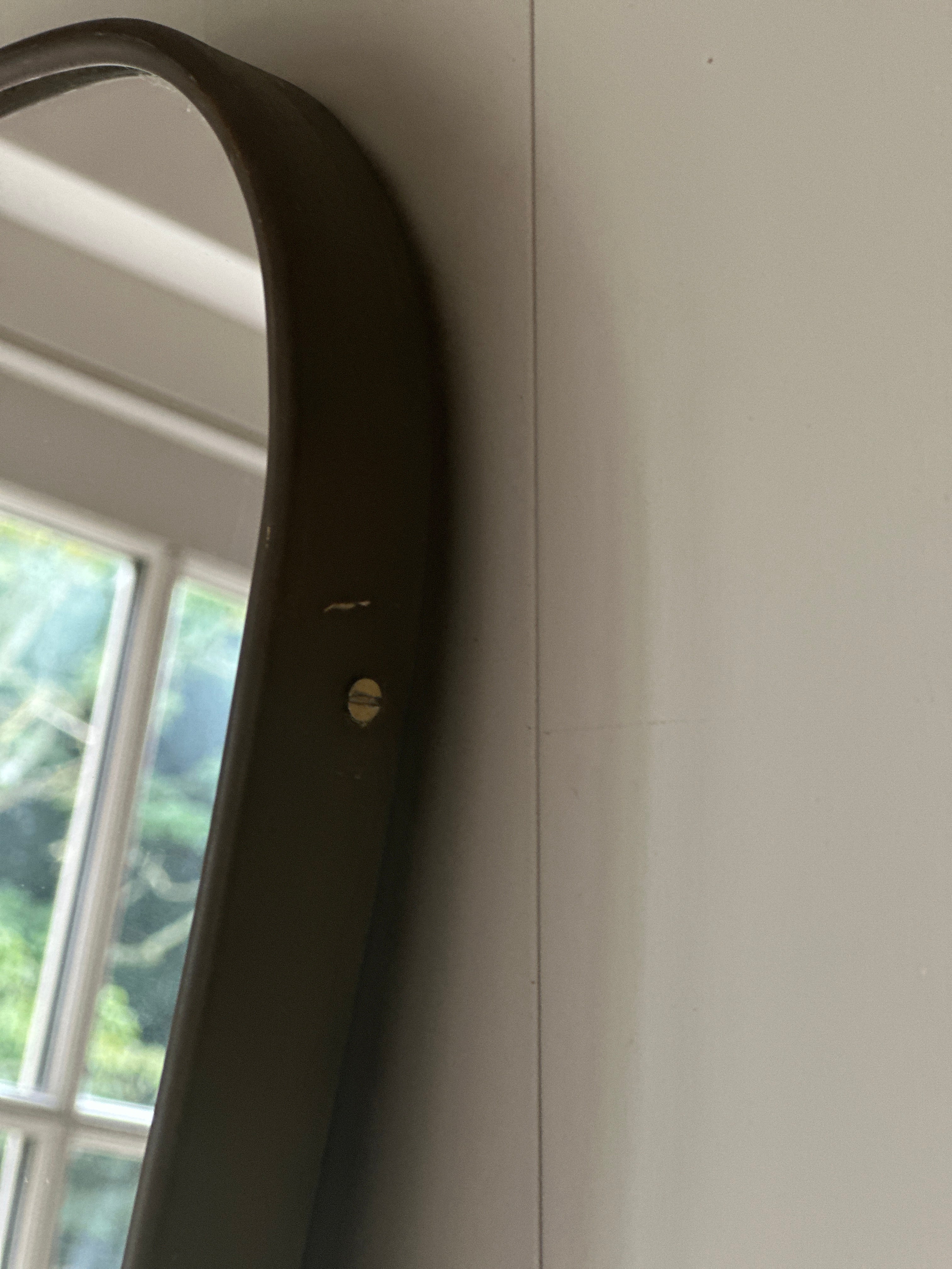 Large Italian Brass Shield Mirror (96.5cm by 78cm)