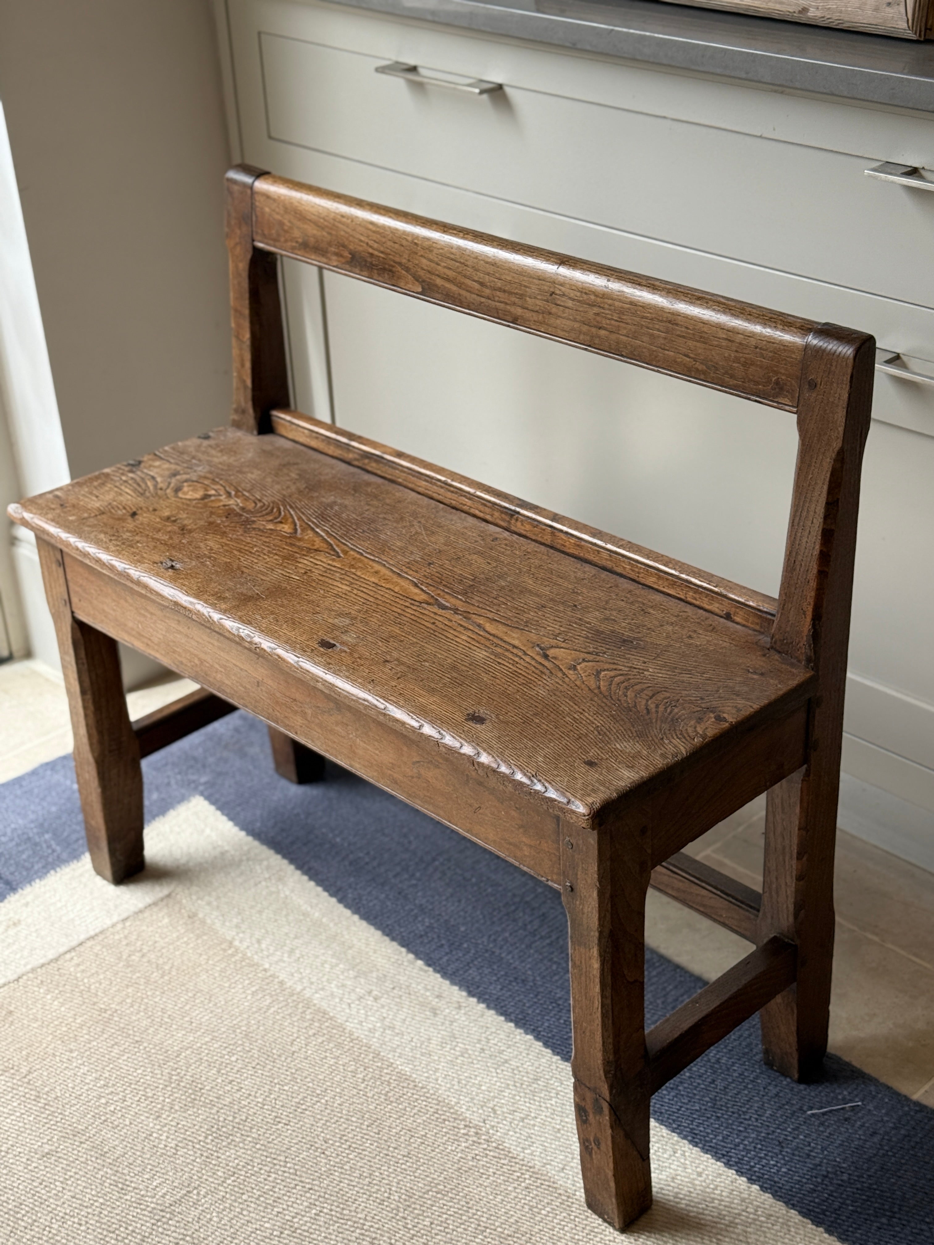 Small Antique Oak Bench