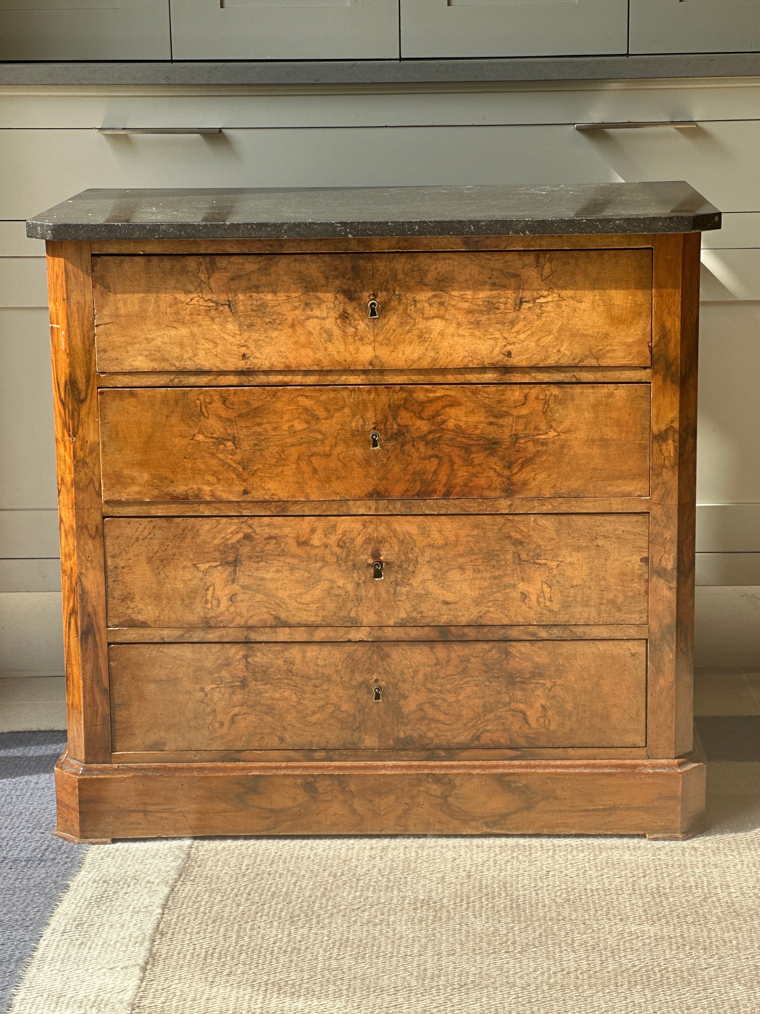 Small French Bedside Commode with marble top