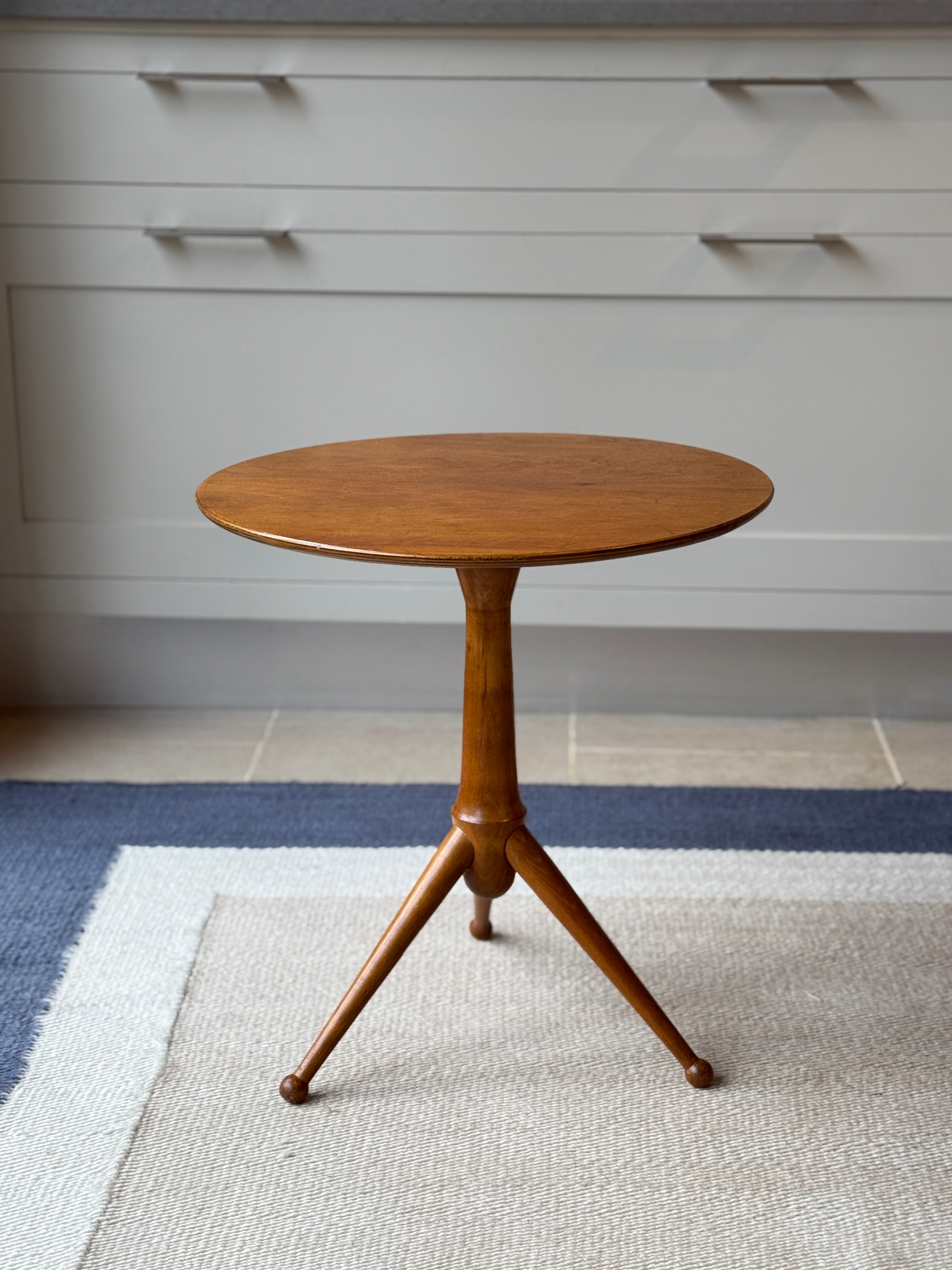 Mid Century Tripod Table in Swedish Maple