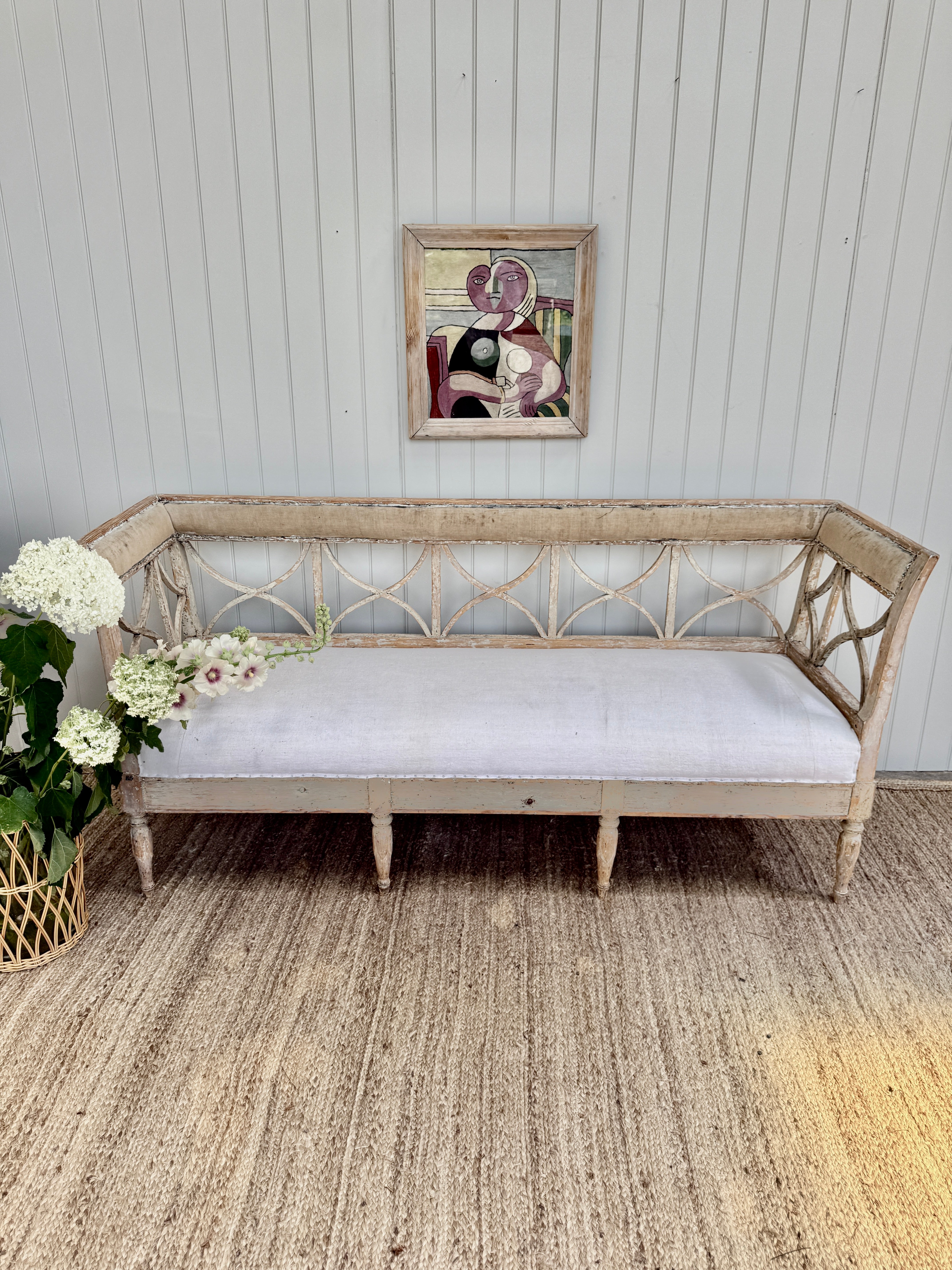 19th Century Swedish Gustavian Sofa Bench