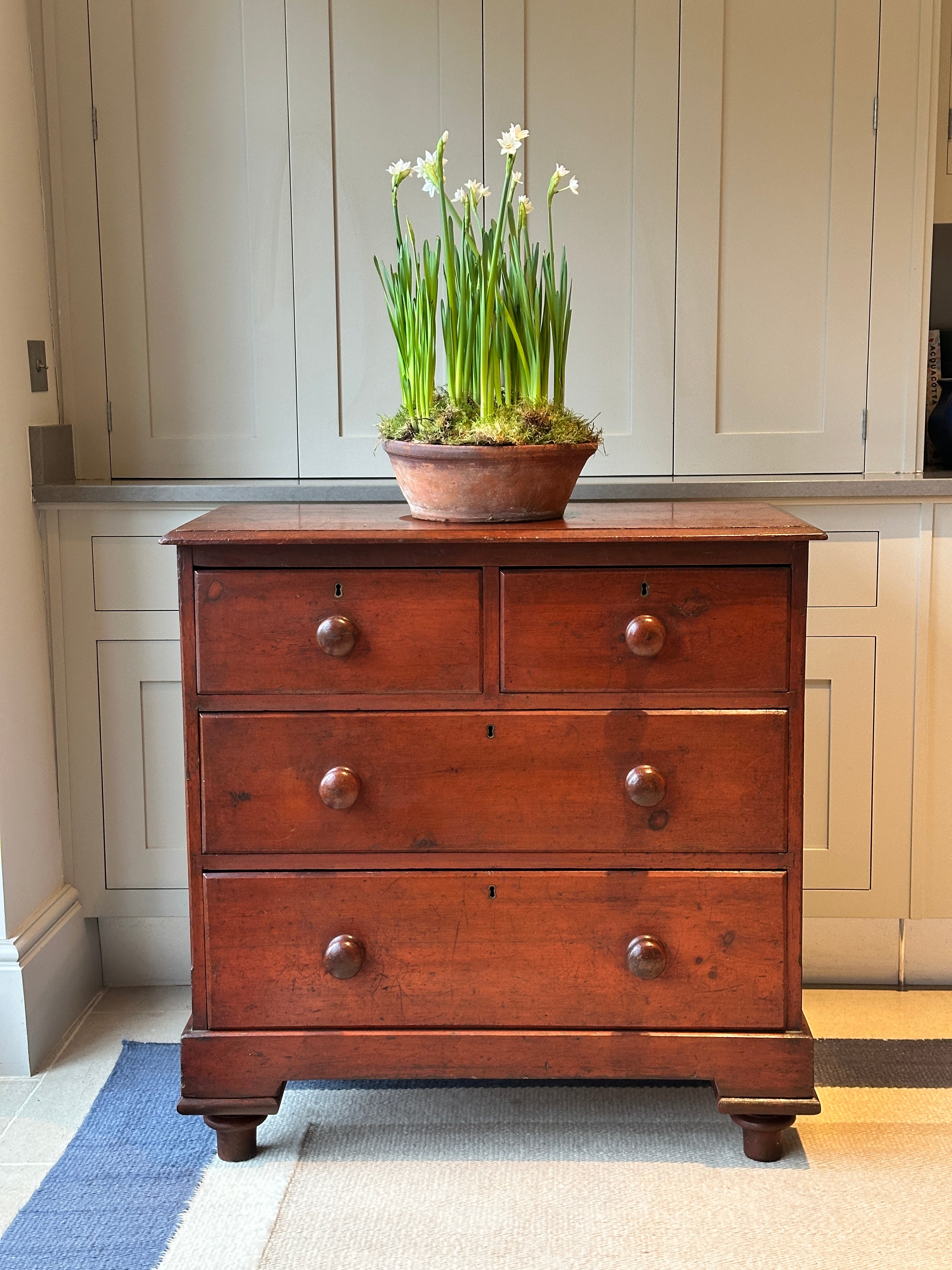 Small Faux Mahogany Chest of Drawers