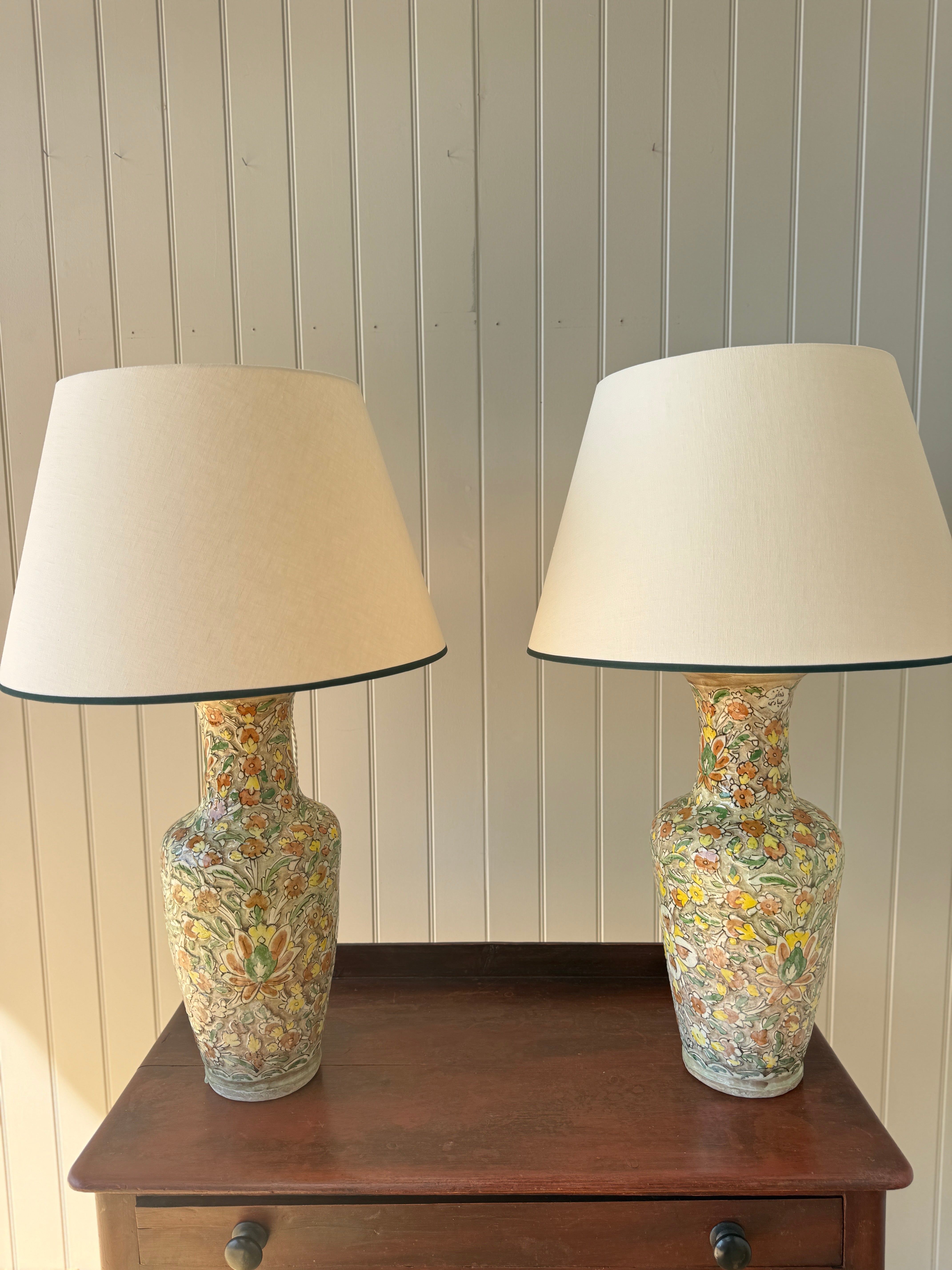 Pair of Vintage Ottoman Ceramic Table lamps