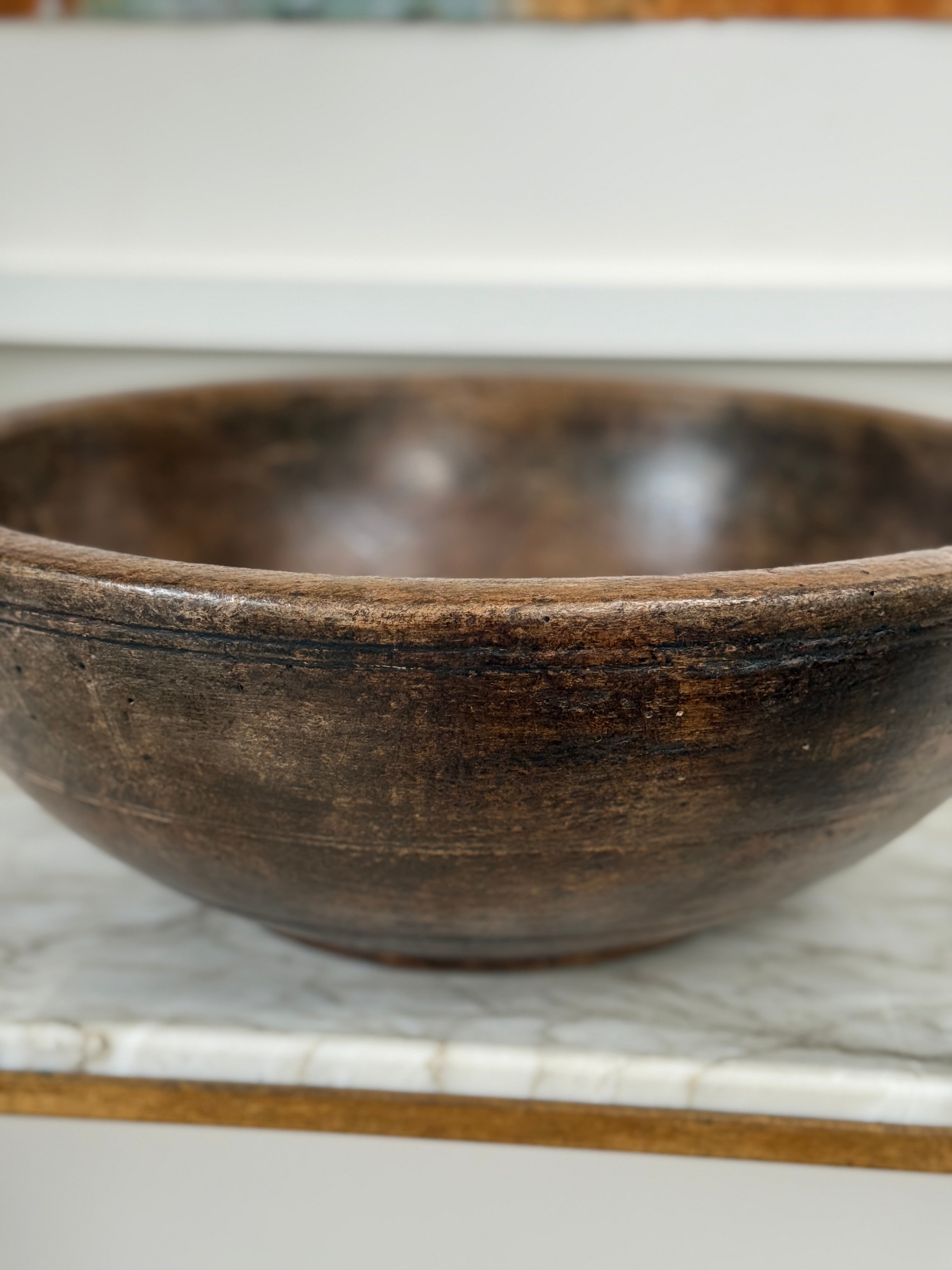 Impressive large 18th Century Sycamore Dairy Bowl.