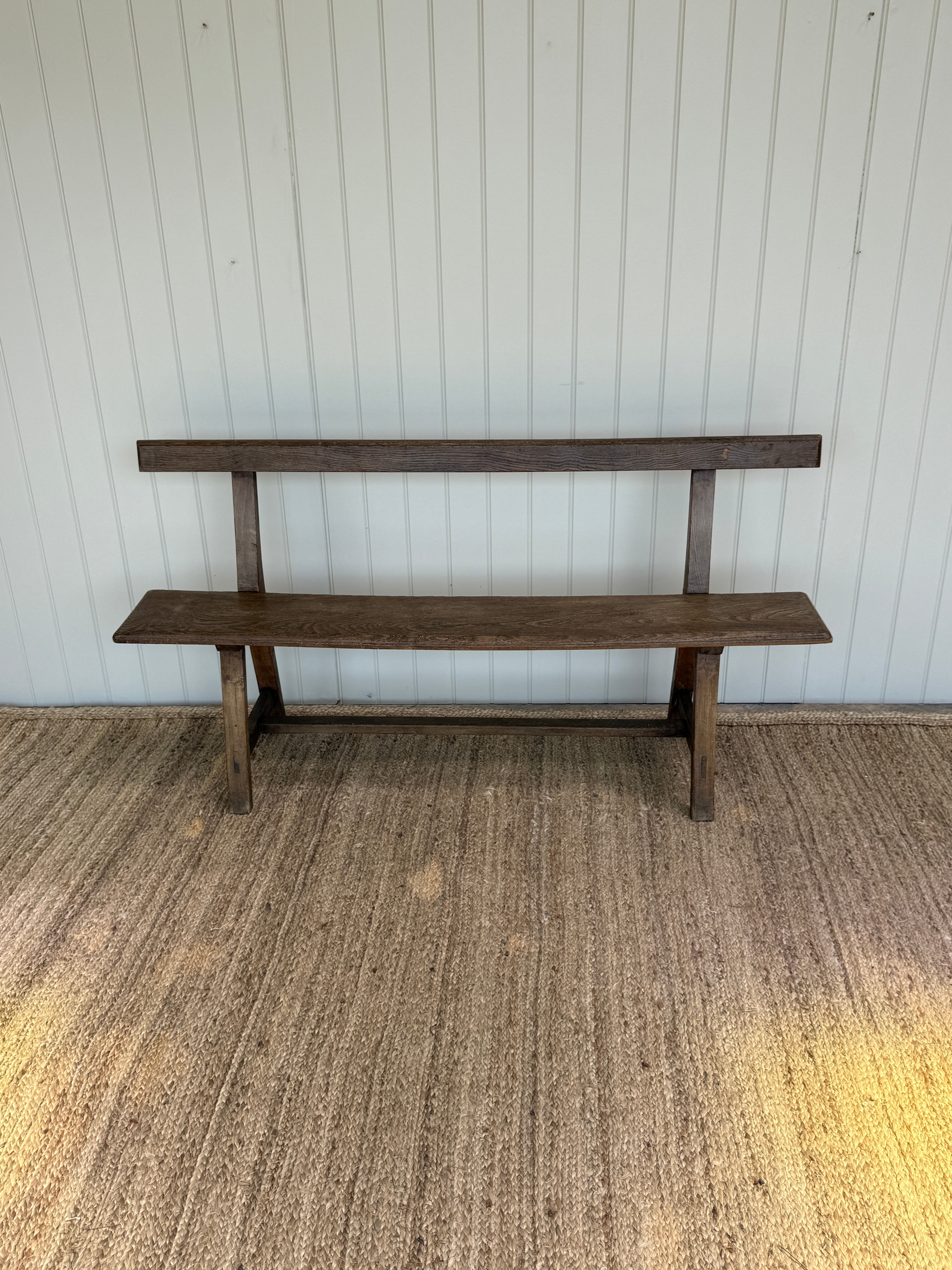 Narrow English Oak Bench