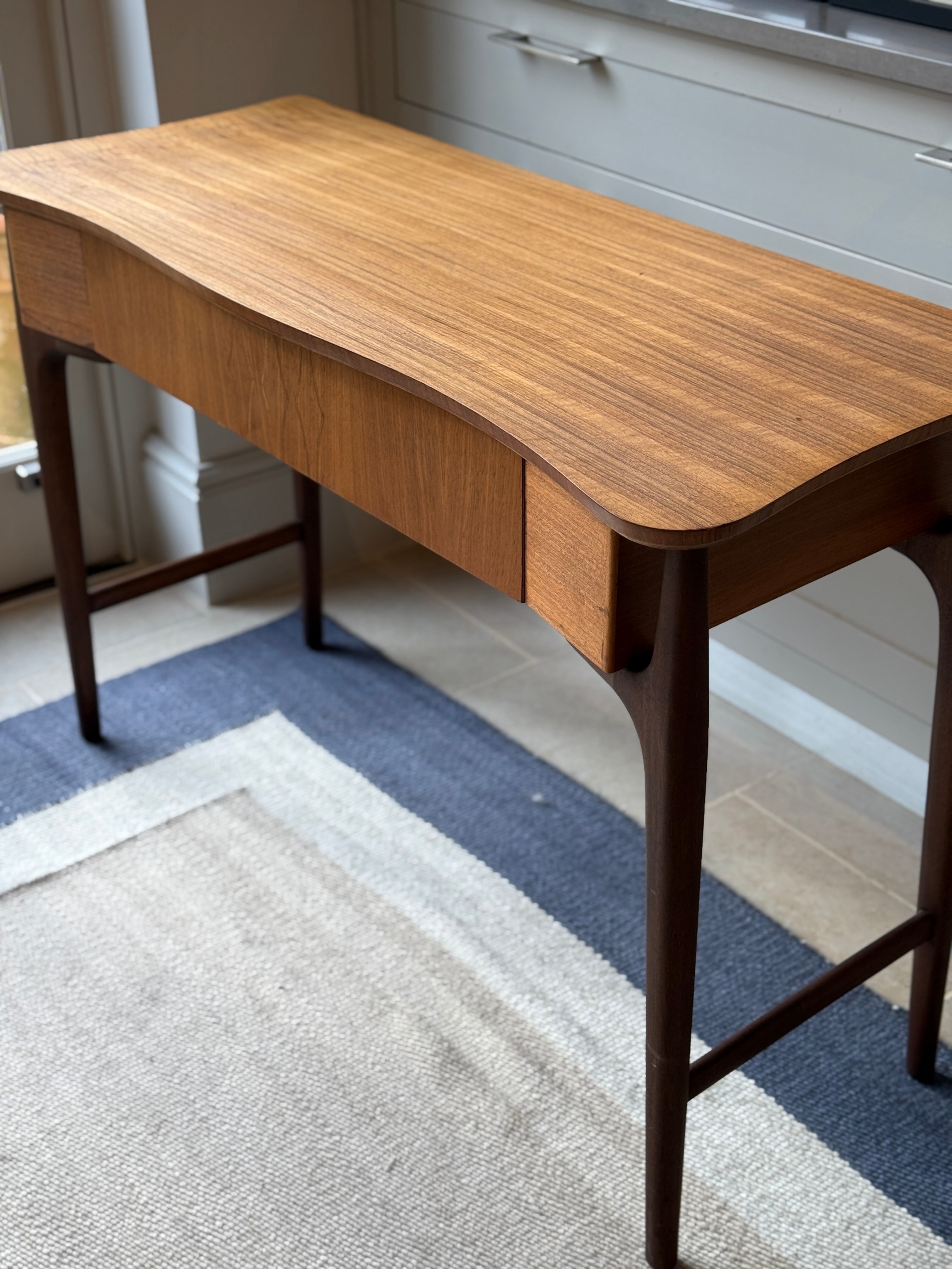 Midcentury Satinwood & Walnut desk by Everest