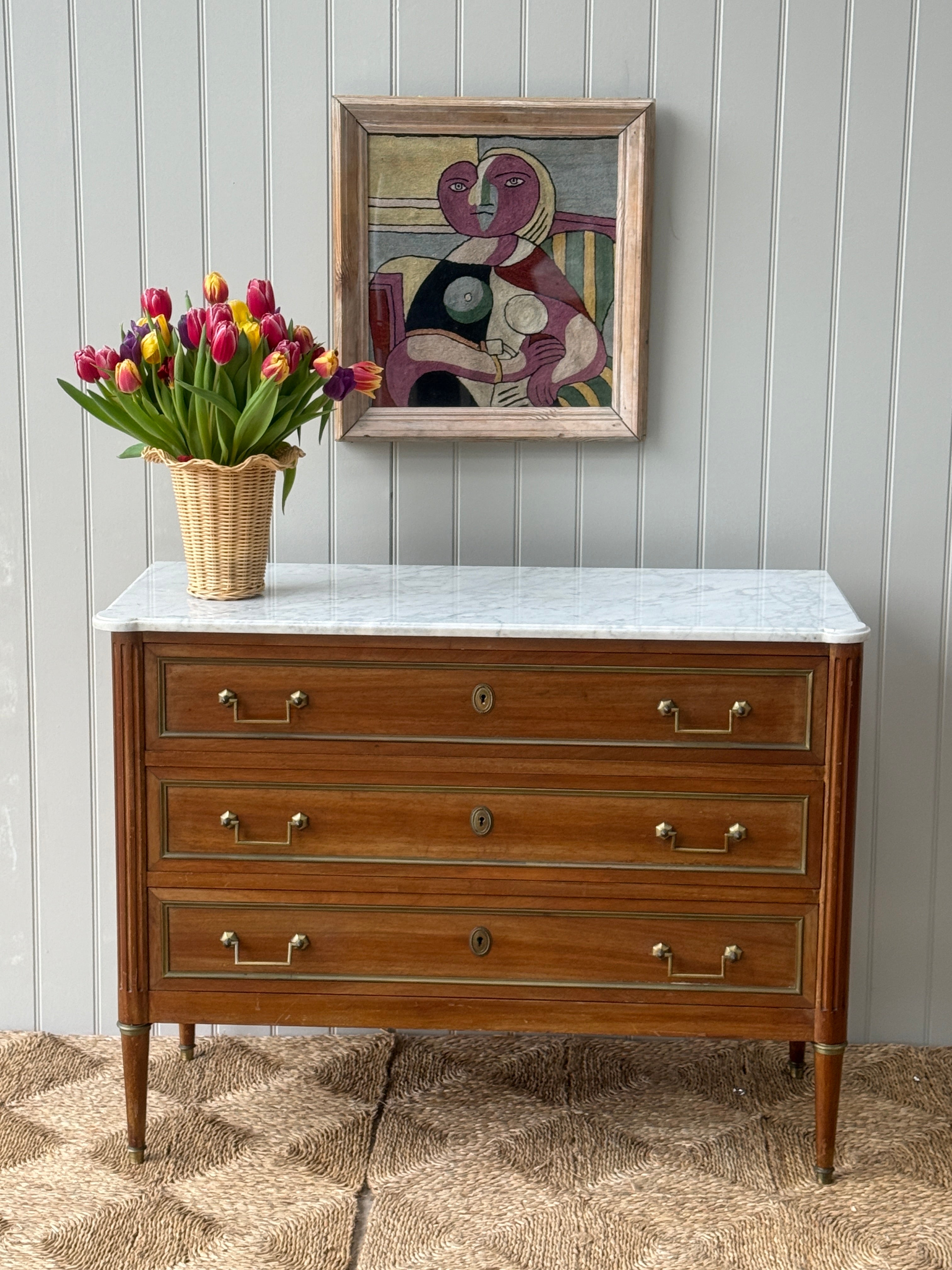 French Commode with White Marble top