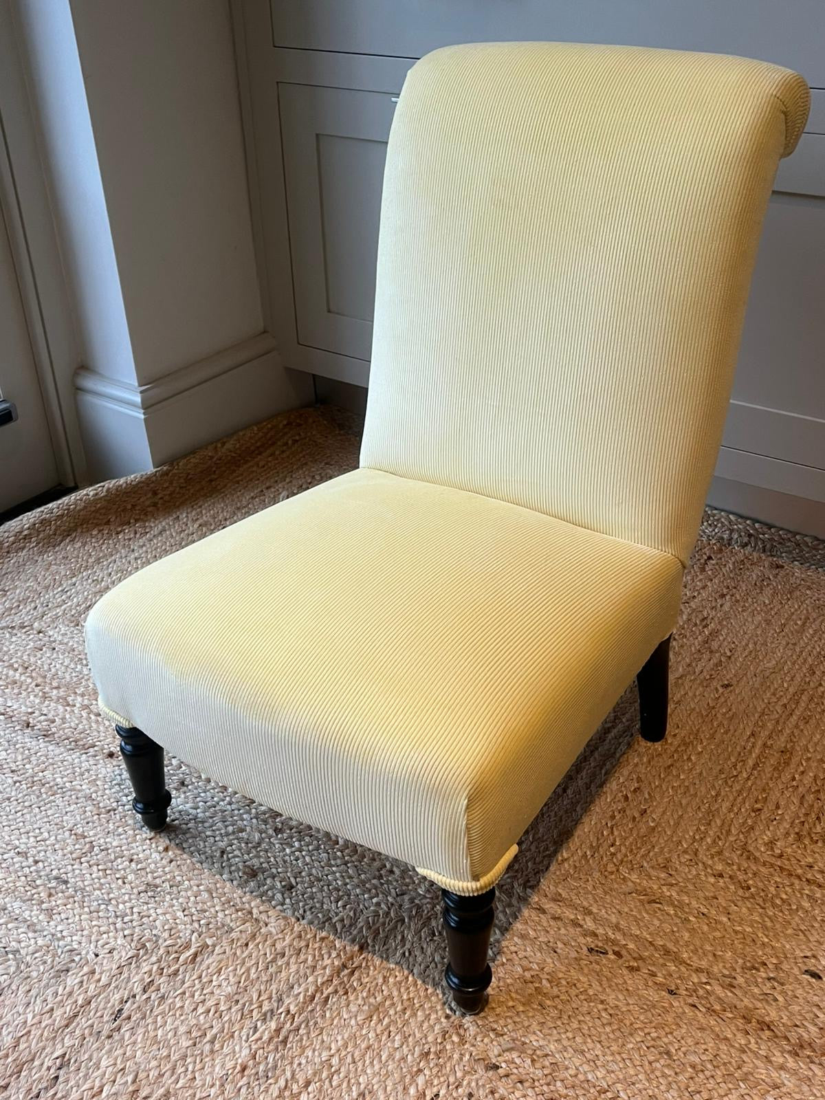 French Slipper Chair in Lemon RU Velvet
