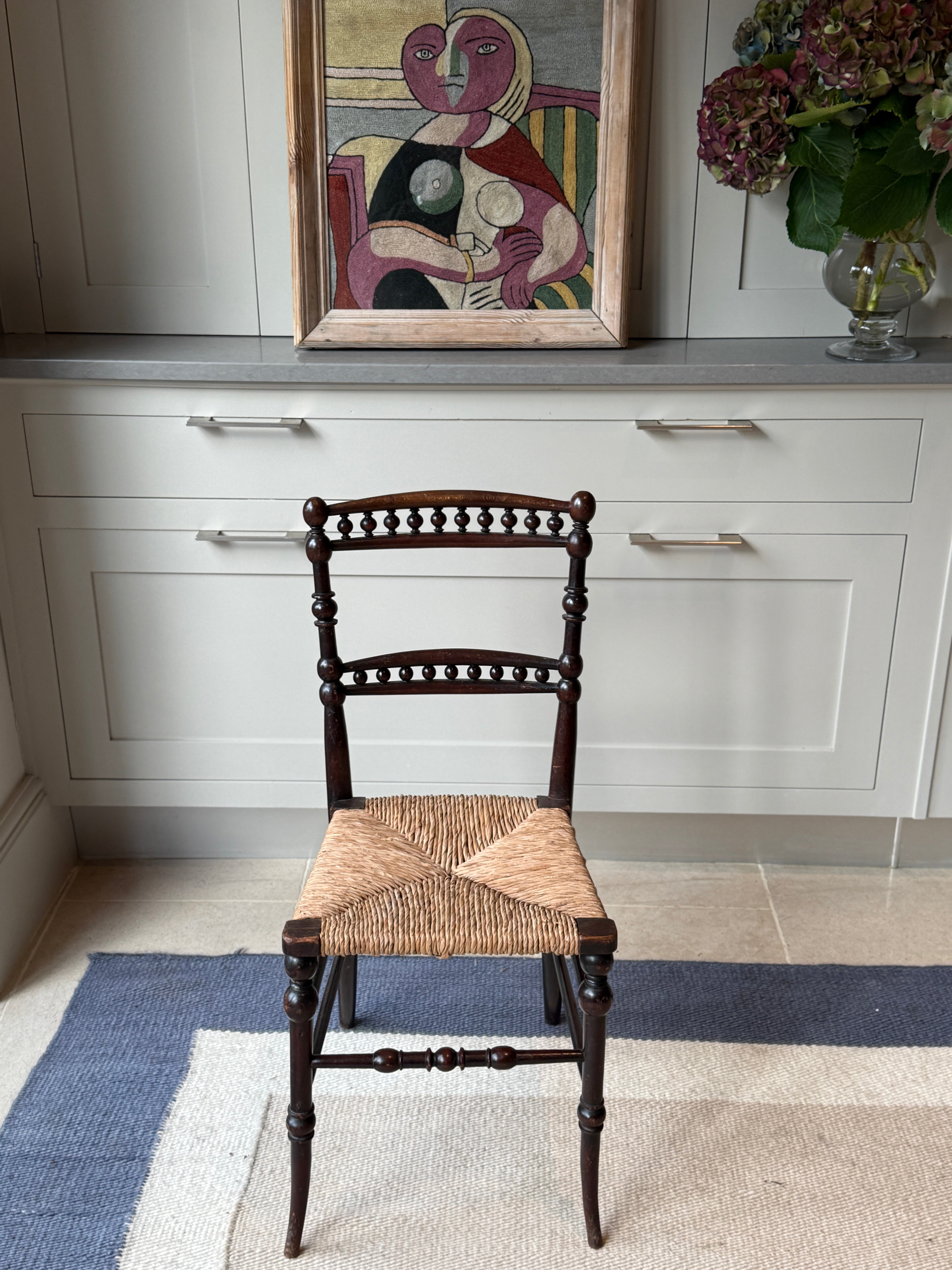 Small Regency Rush Seat Chair