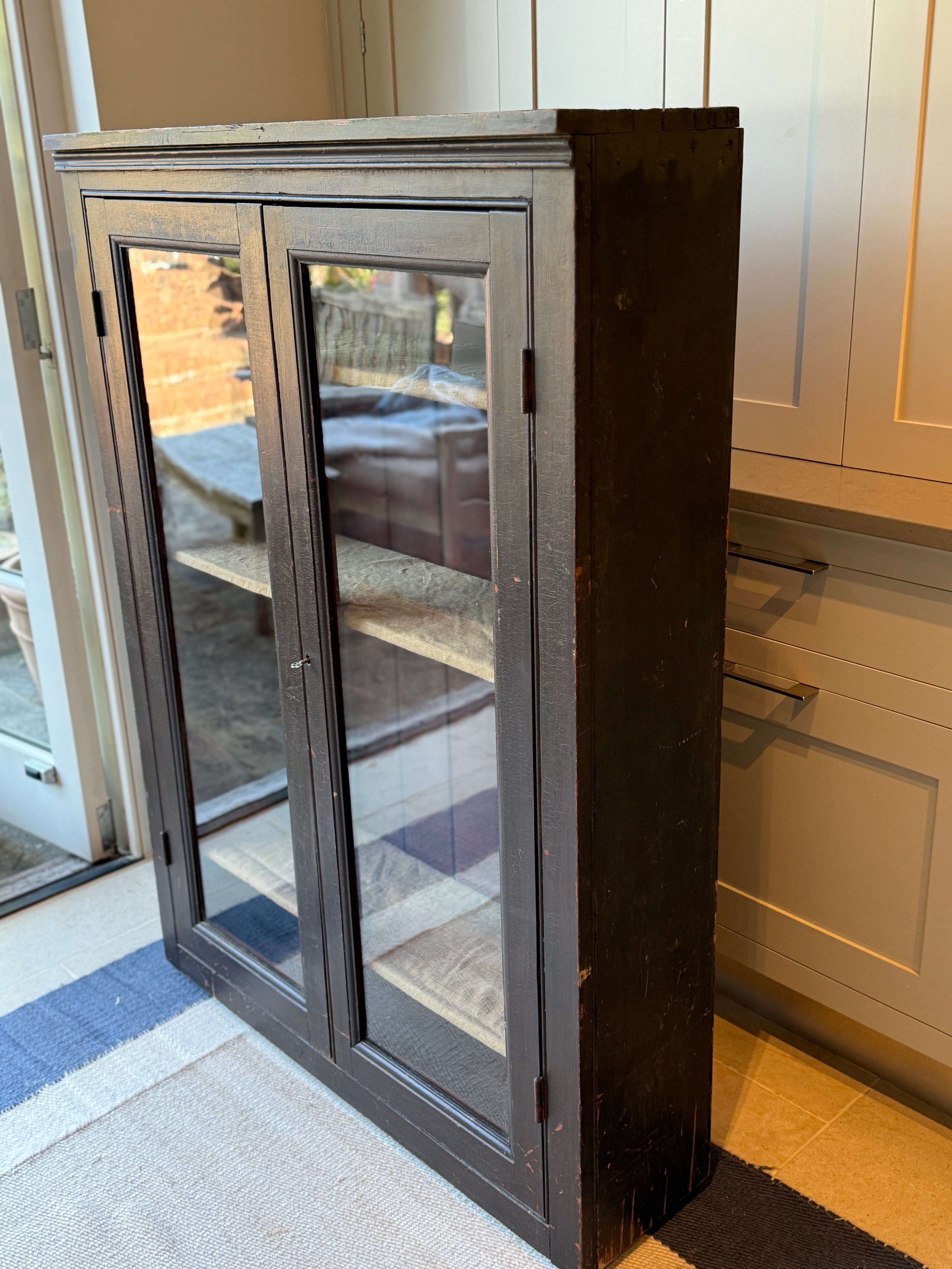 Antique Painted Pine Glazed Cabinet
