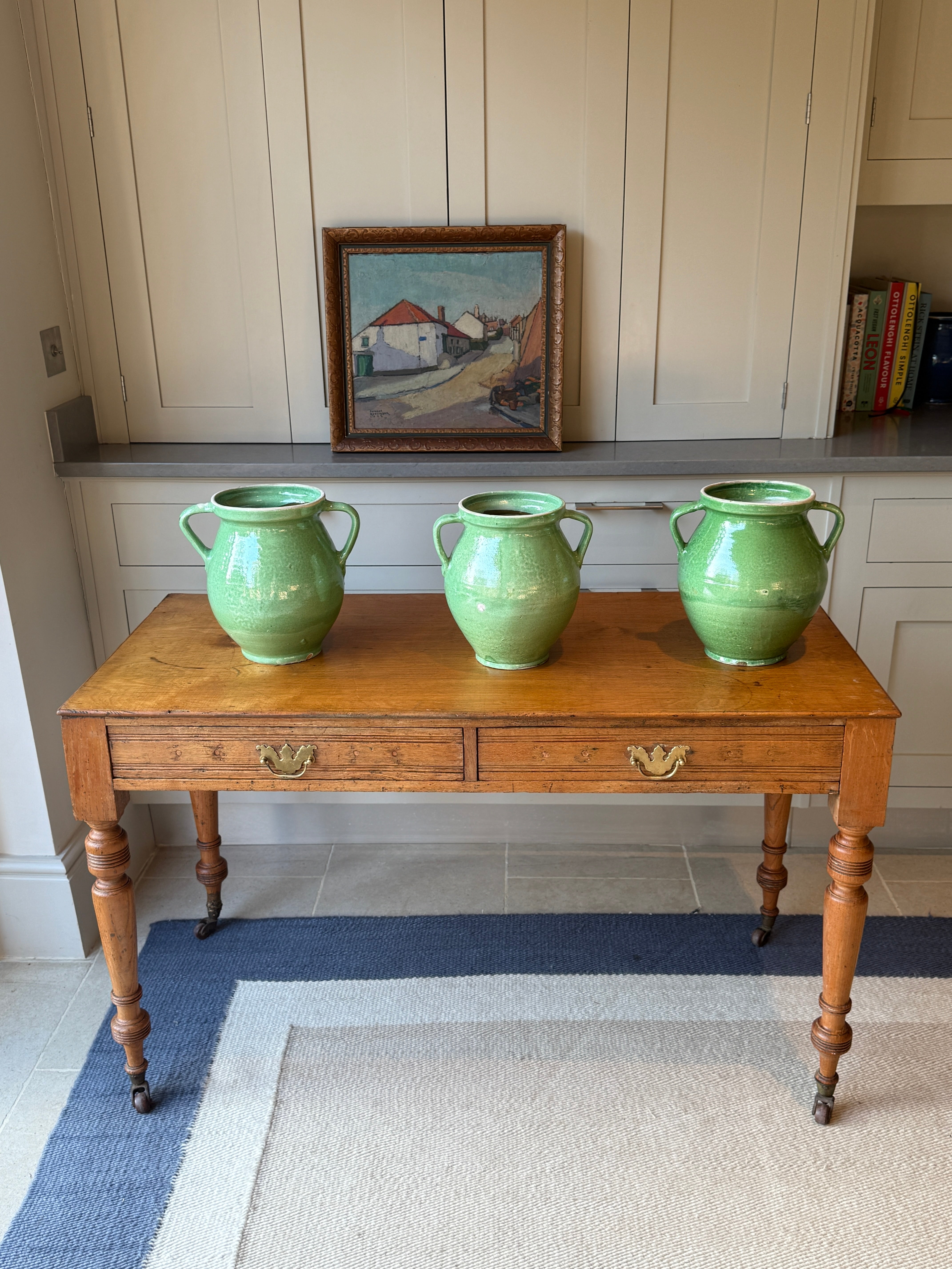 Antique Pine Desk on Castors