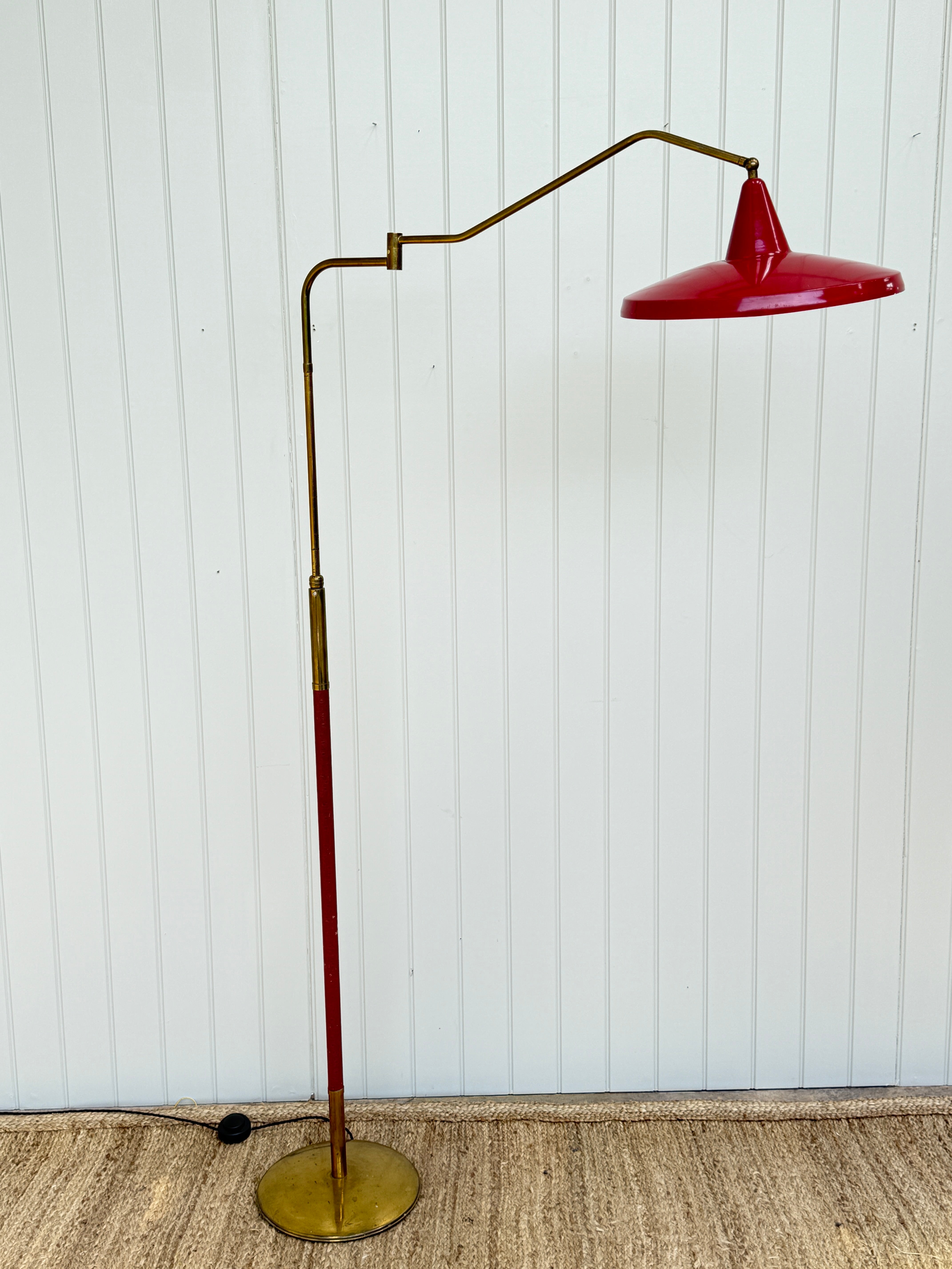 1950s Stilnovo Red Standard Lamp