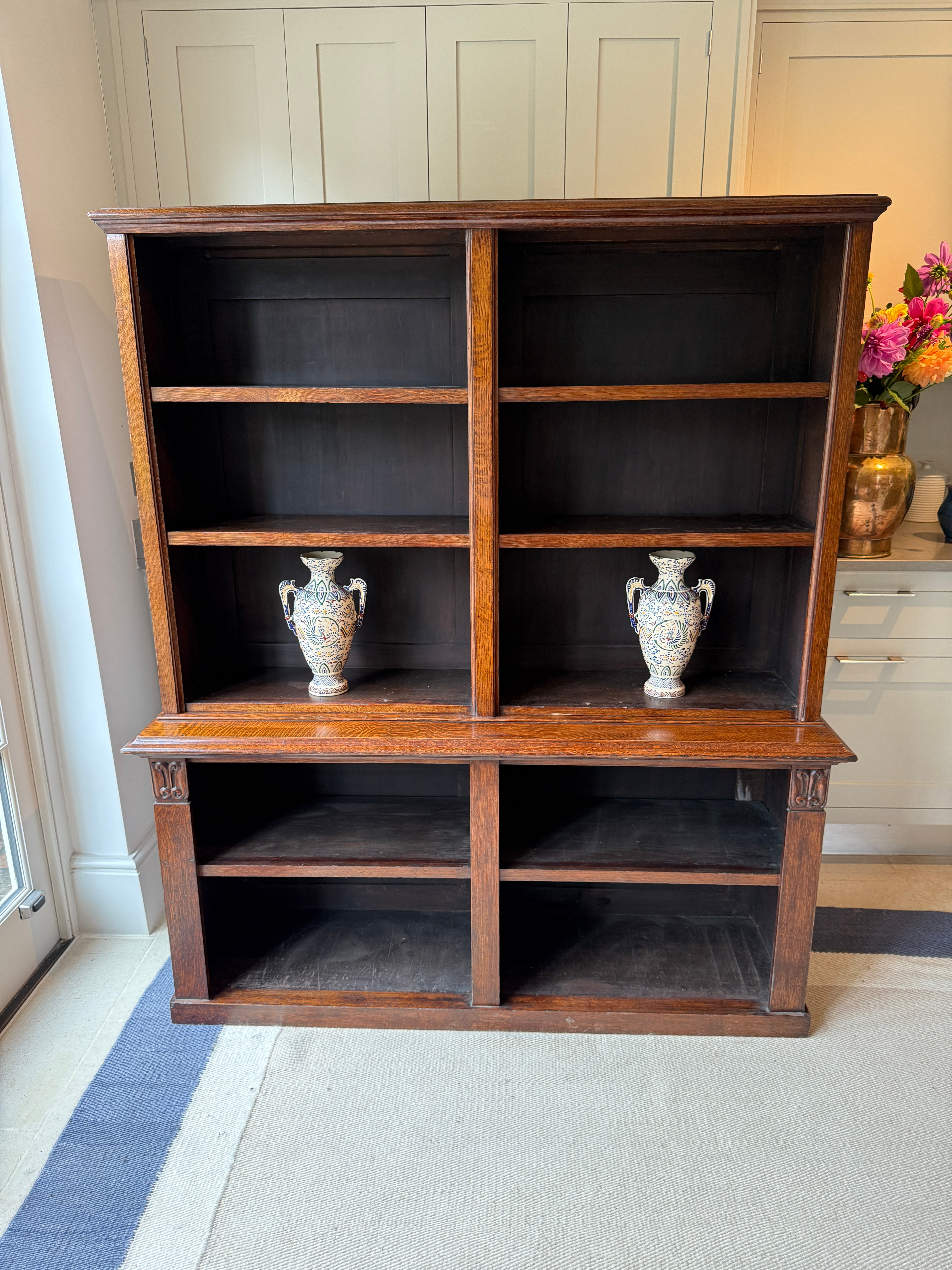 Dark Oak Open Bookshelves