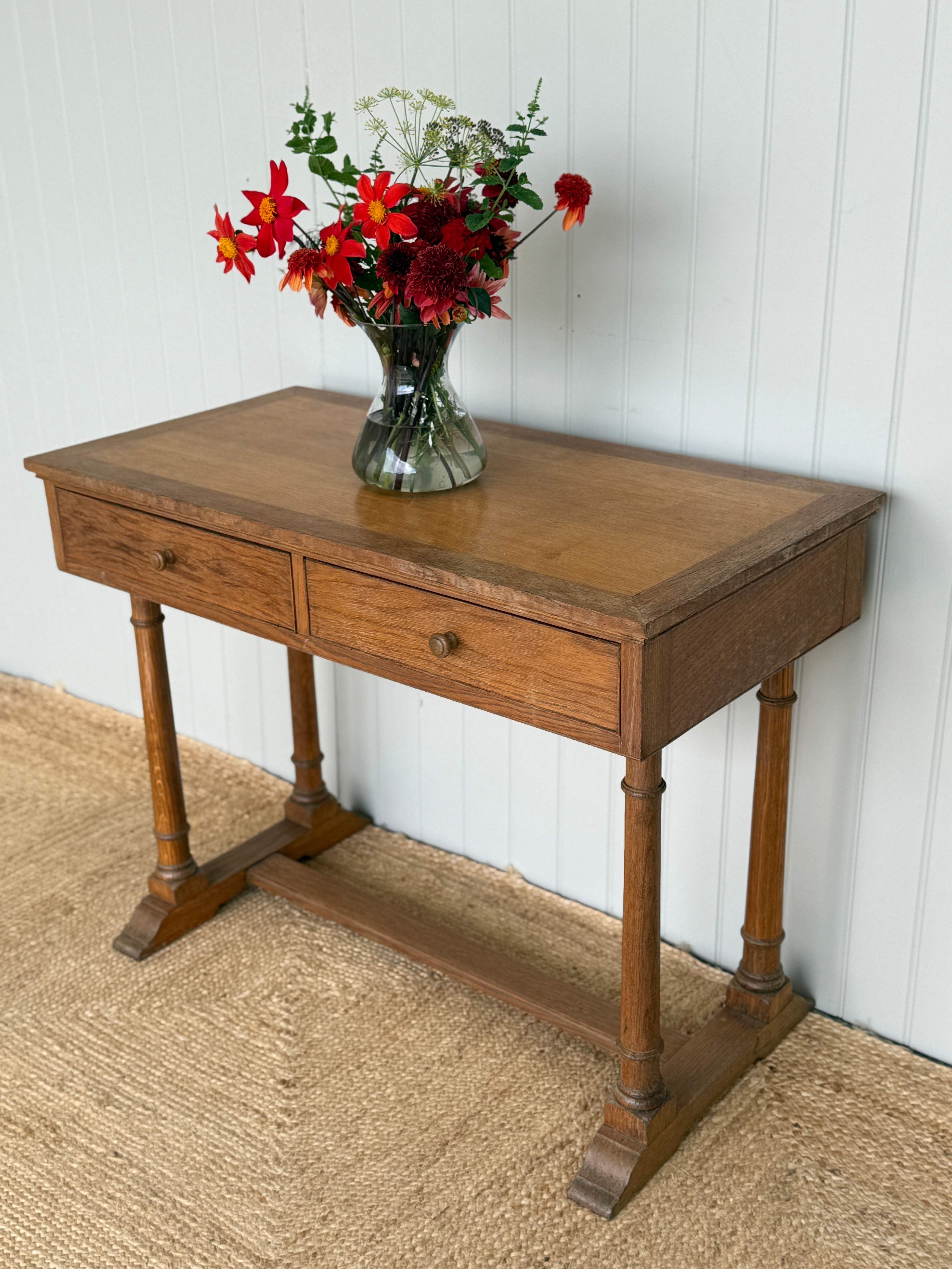 Oak Writing Table in the Manner of Heals