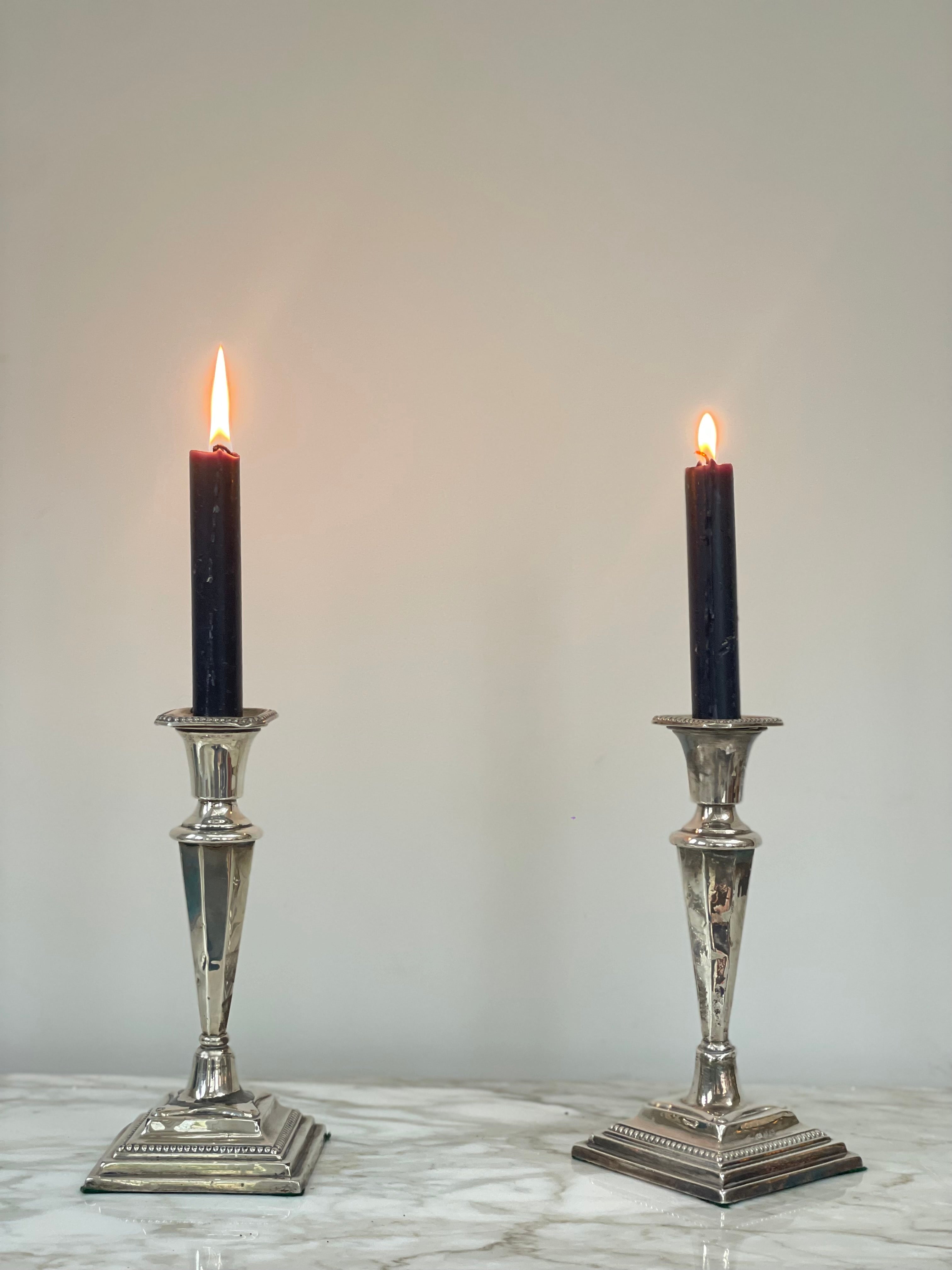 Pair of Silver Candlesticks