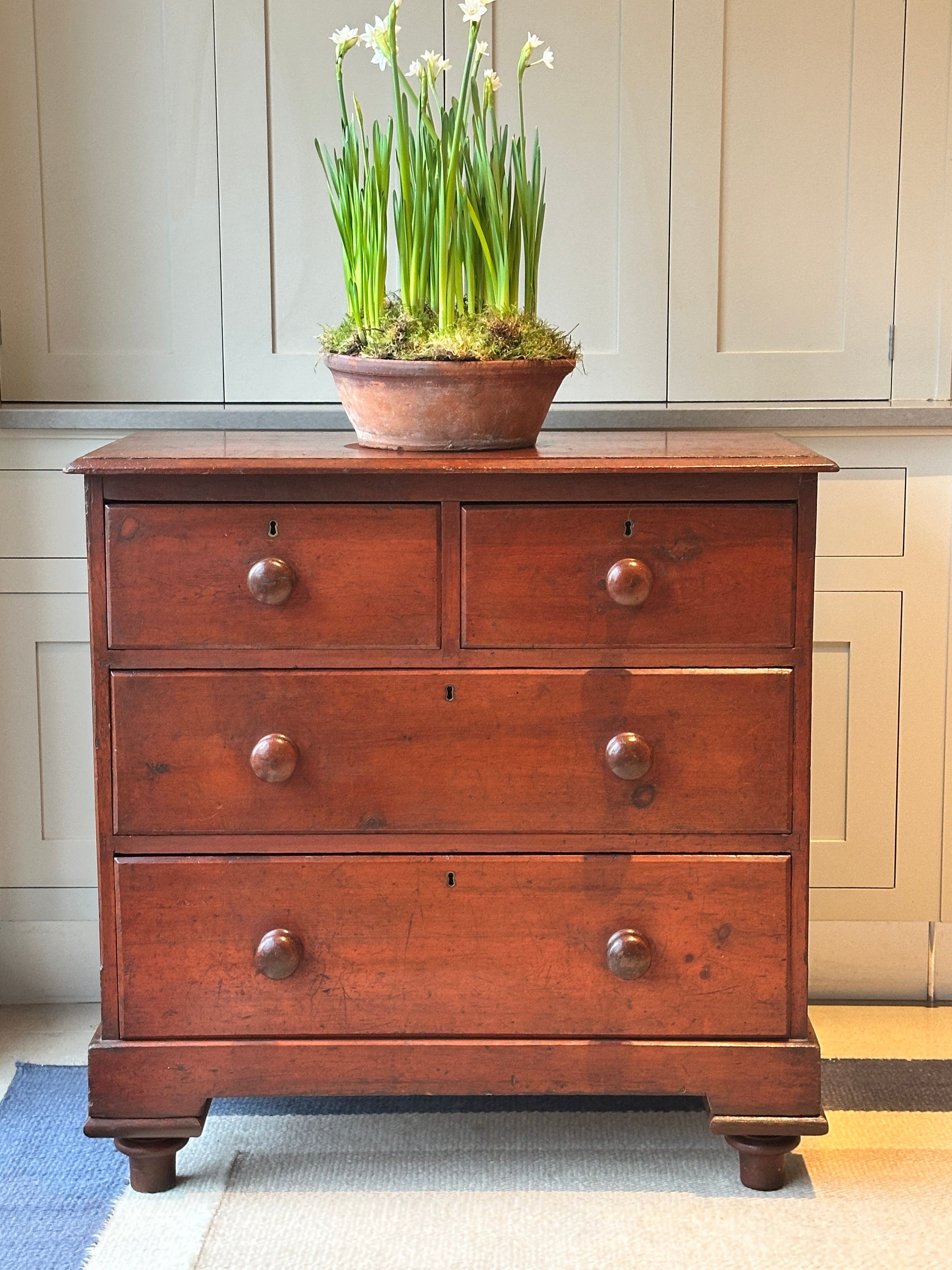 Small Faux Mahogany Chest of Drawers